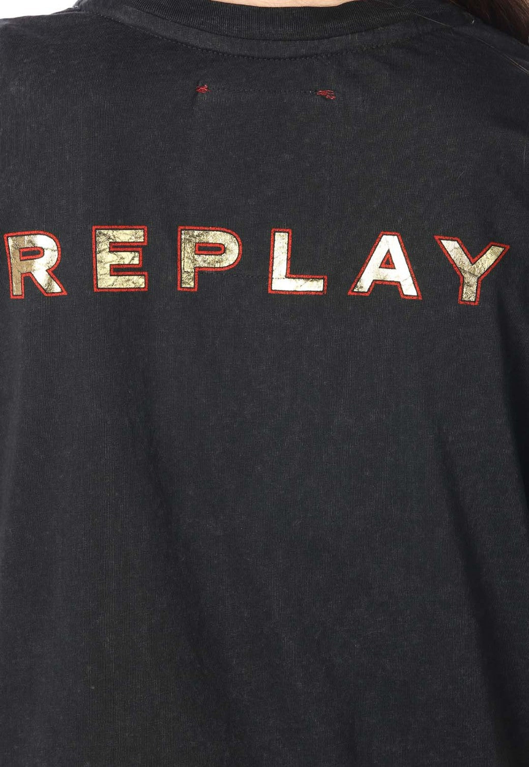 טי שירט קצרה עם הדפס להקת "Def Leppard" נשים - Replay