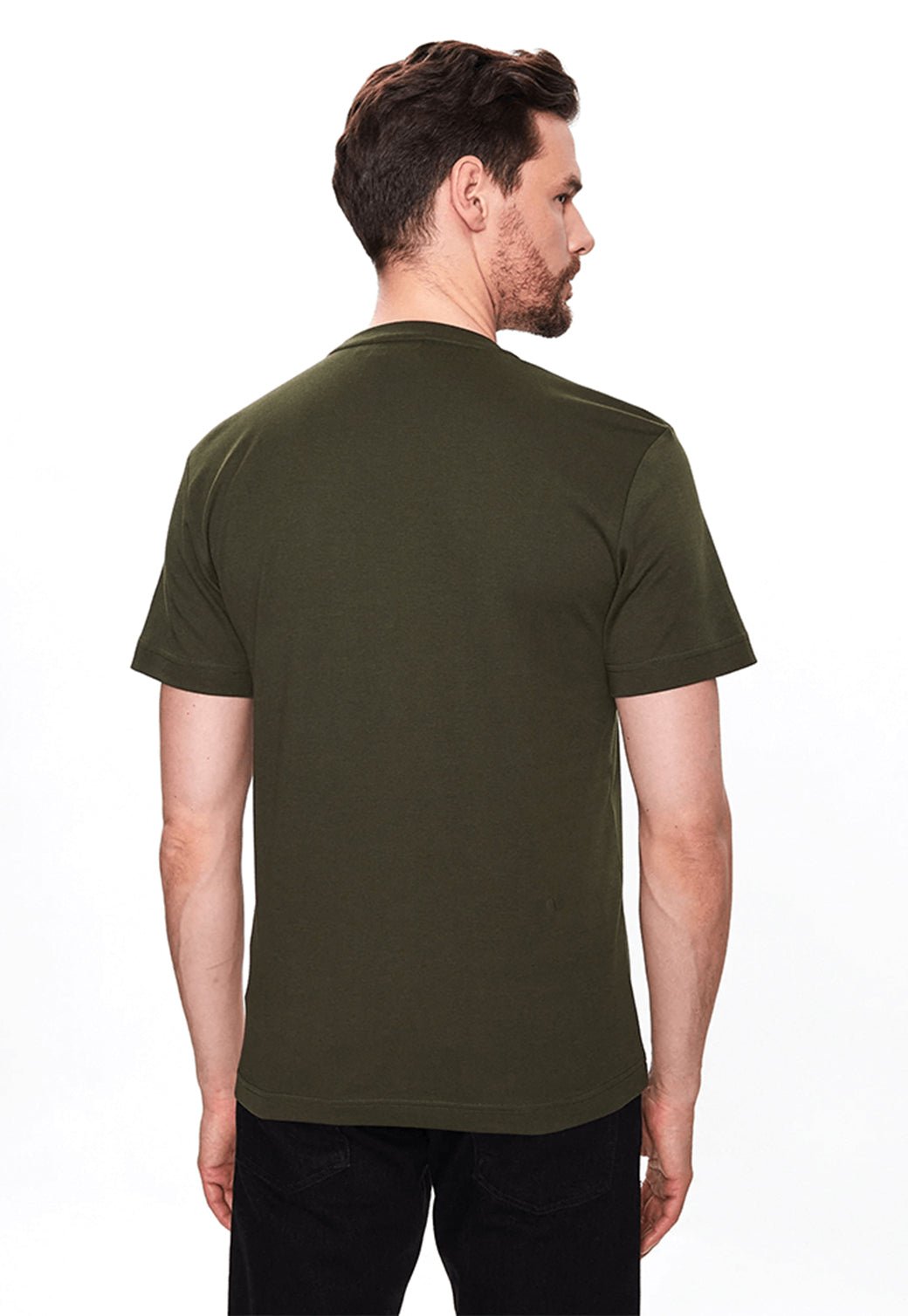 ICRO LOGO INTERLOCK T-SHIRT Dark Olive 893625276 - Calvin Klein