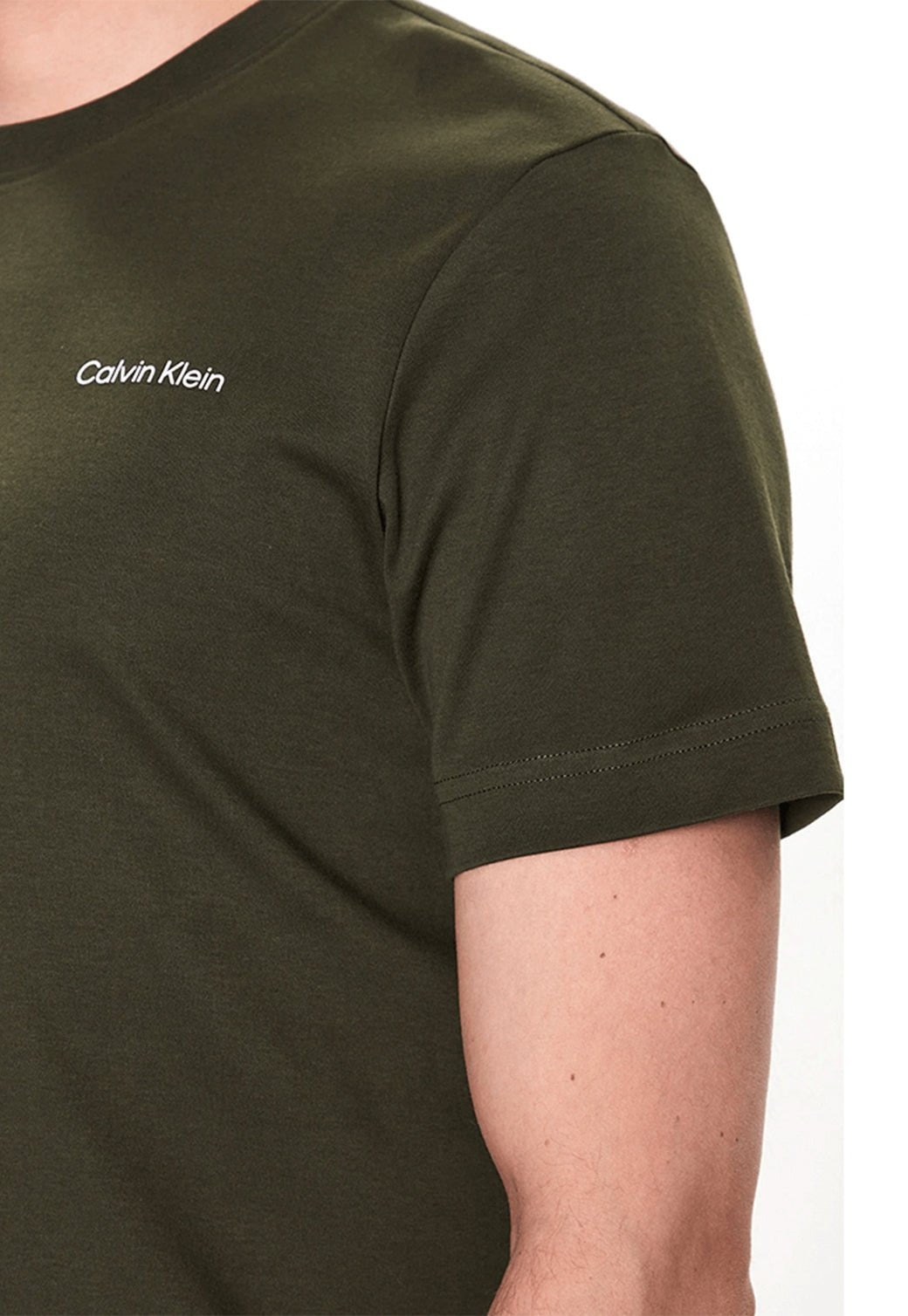 ICRO LOGO INTERLOCK T-SHIRT Dark Olive 893625276 - Calvin Klein