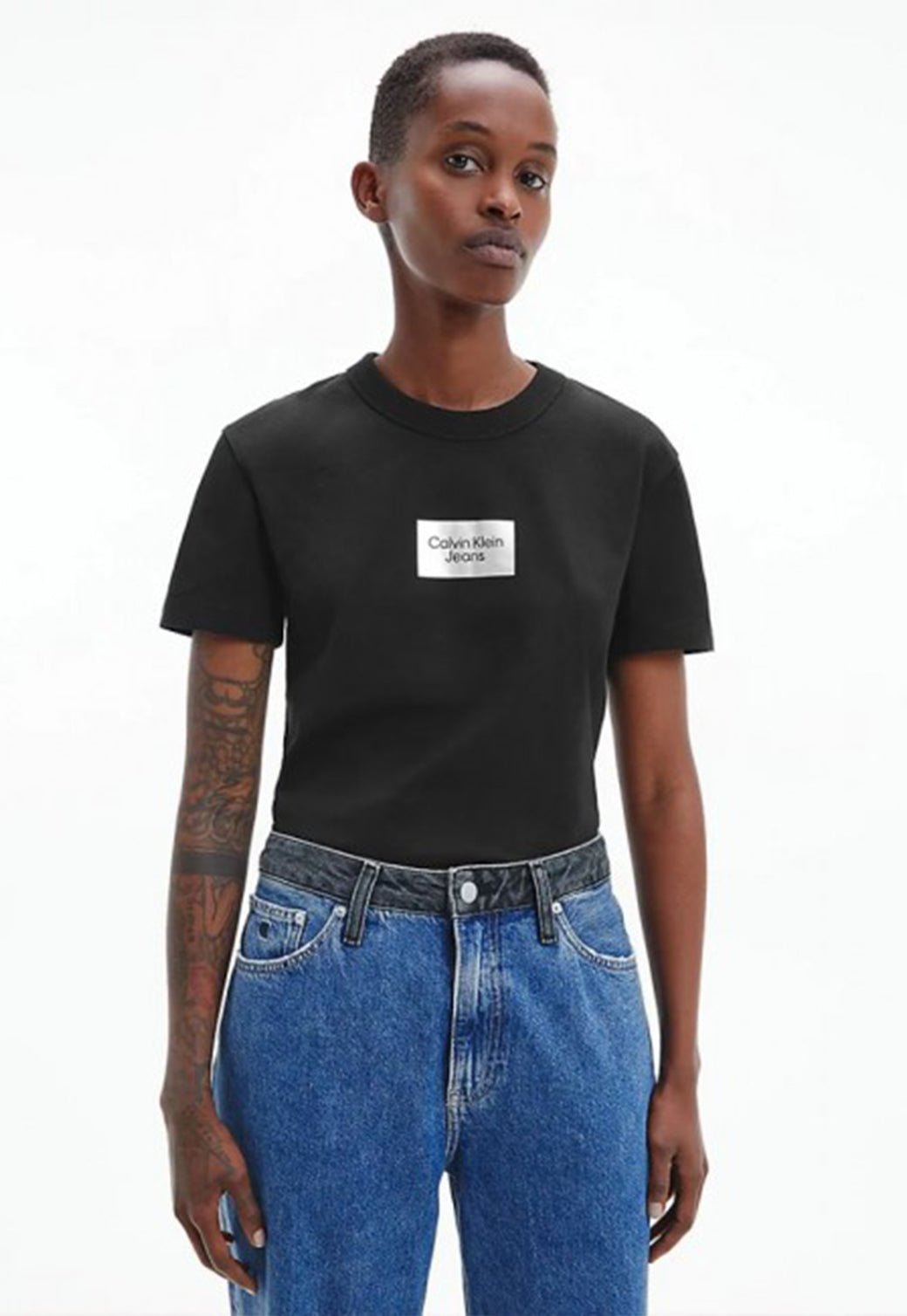 INSTITUTIONAL BOX SLIM TEE Black 893625122 - Calvin Klein