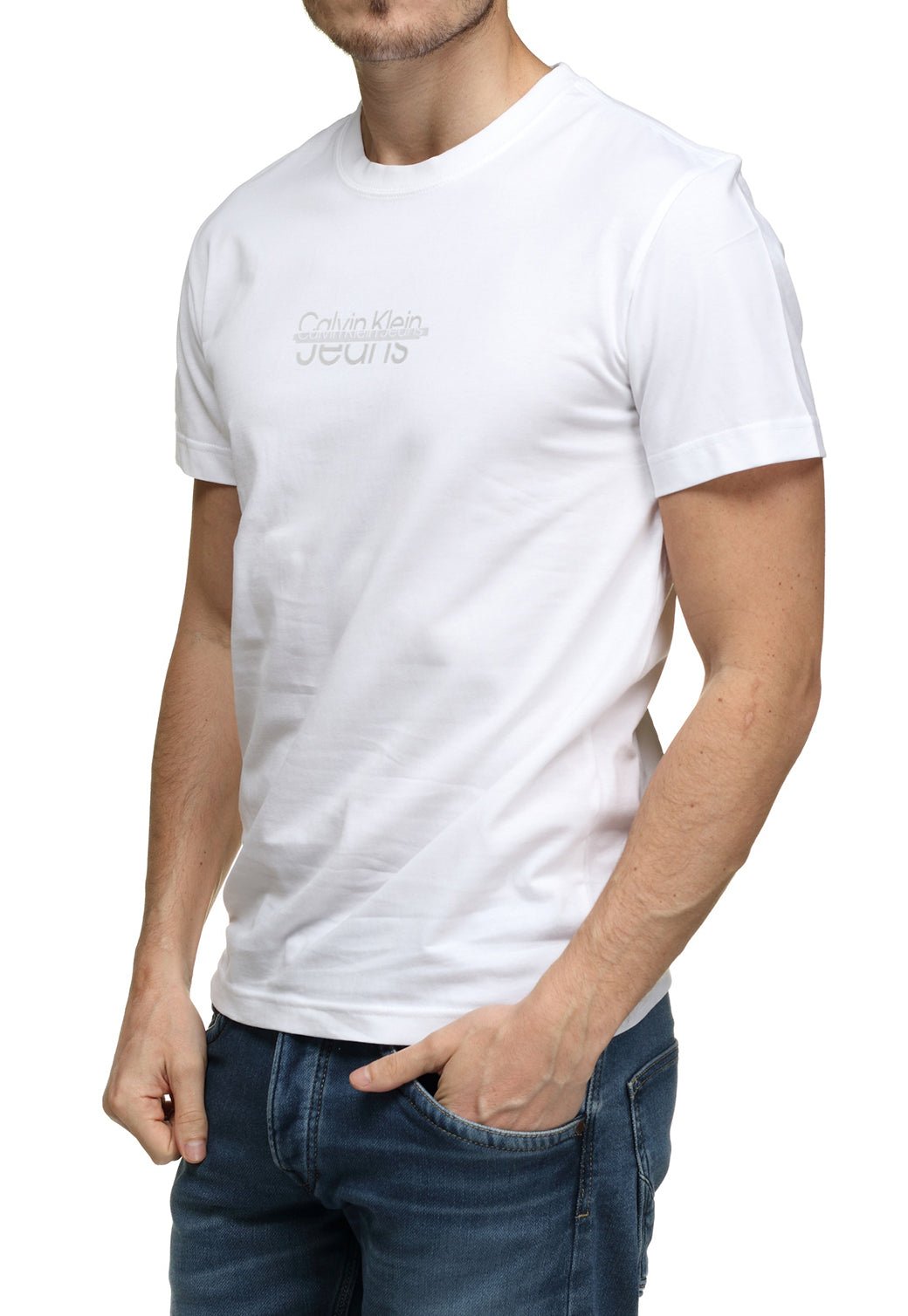 ISRUPTED LACQUER LOGO TEE Bright White 893625238 - Calvin Klein