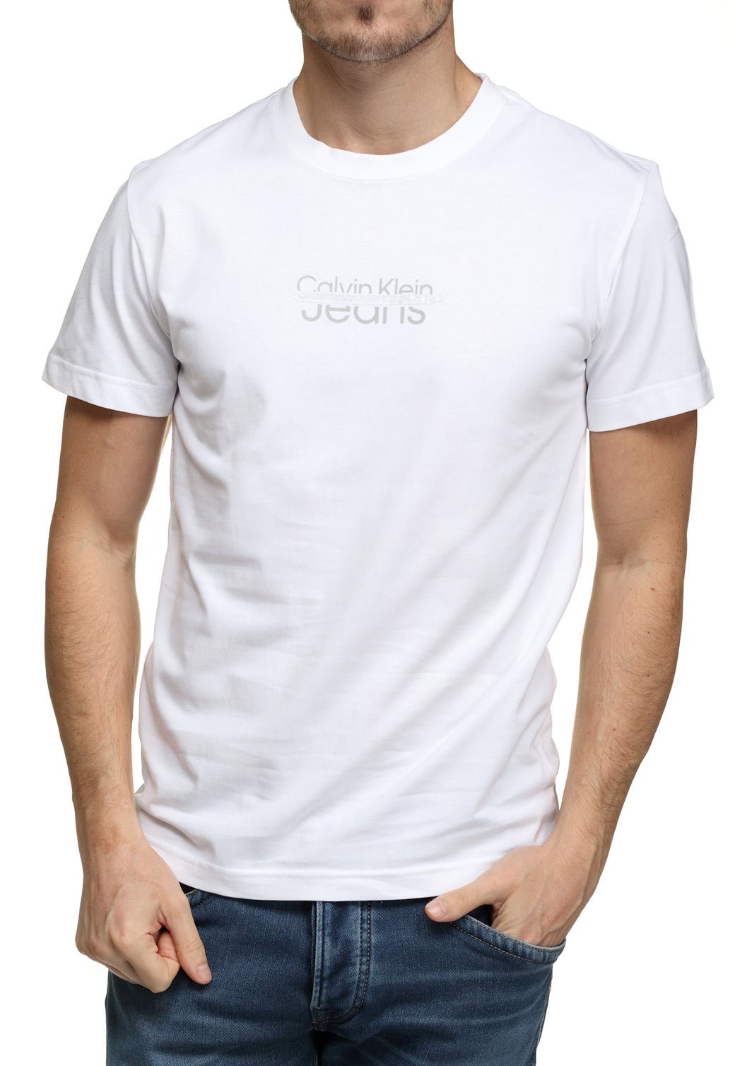 ISRUPTED LACQUER LOGO TEE Bright White 893625238 - Calvin Klein