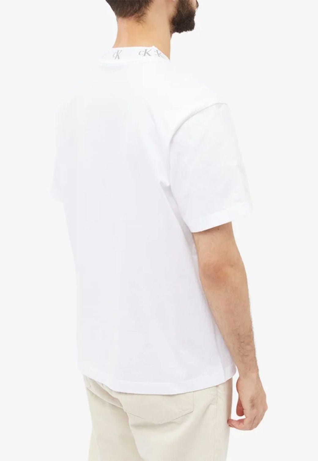 LOGO JACQUARD TEE Bright White 893625203 - Calvin Klein