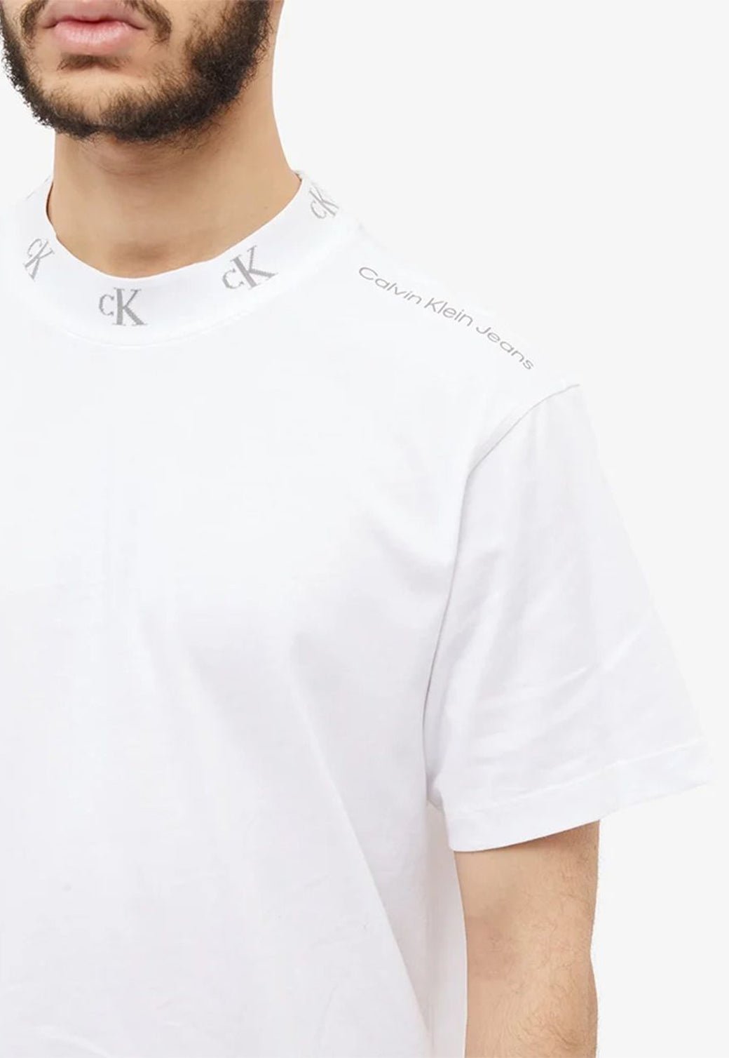 LOGO JACQUARD TEE Bright White 893625203 - Calvin Klein