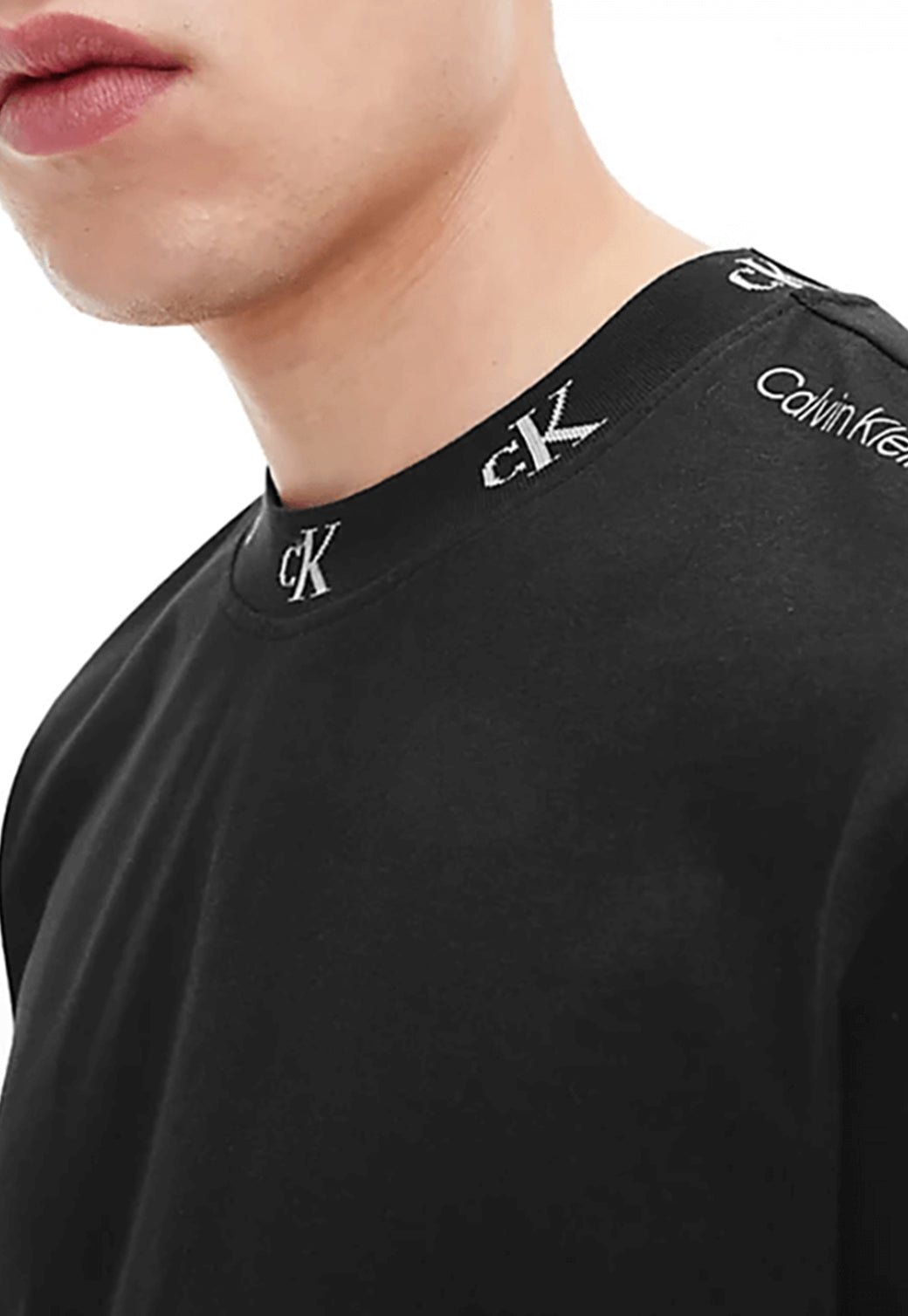 LOGO JACQUARD TEE Ck Black 893624594 - Calvin Klein