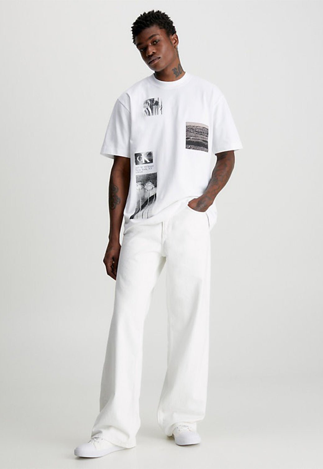 LTI LANDSCAPE GRAPHIC TEE Bright White 893627016 - Calvin Klein