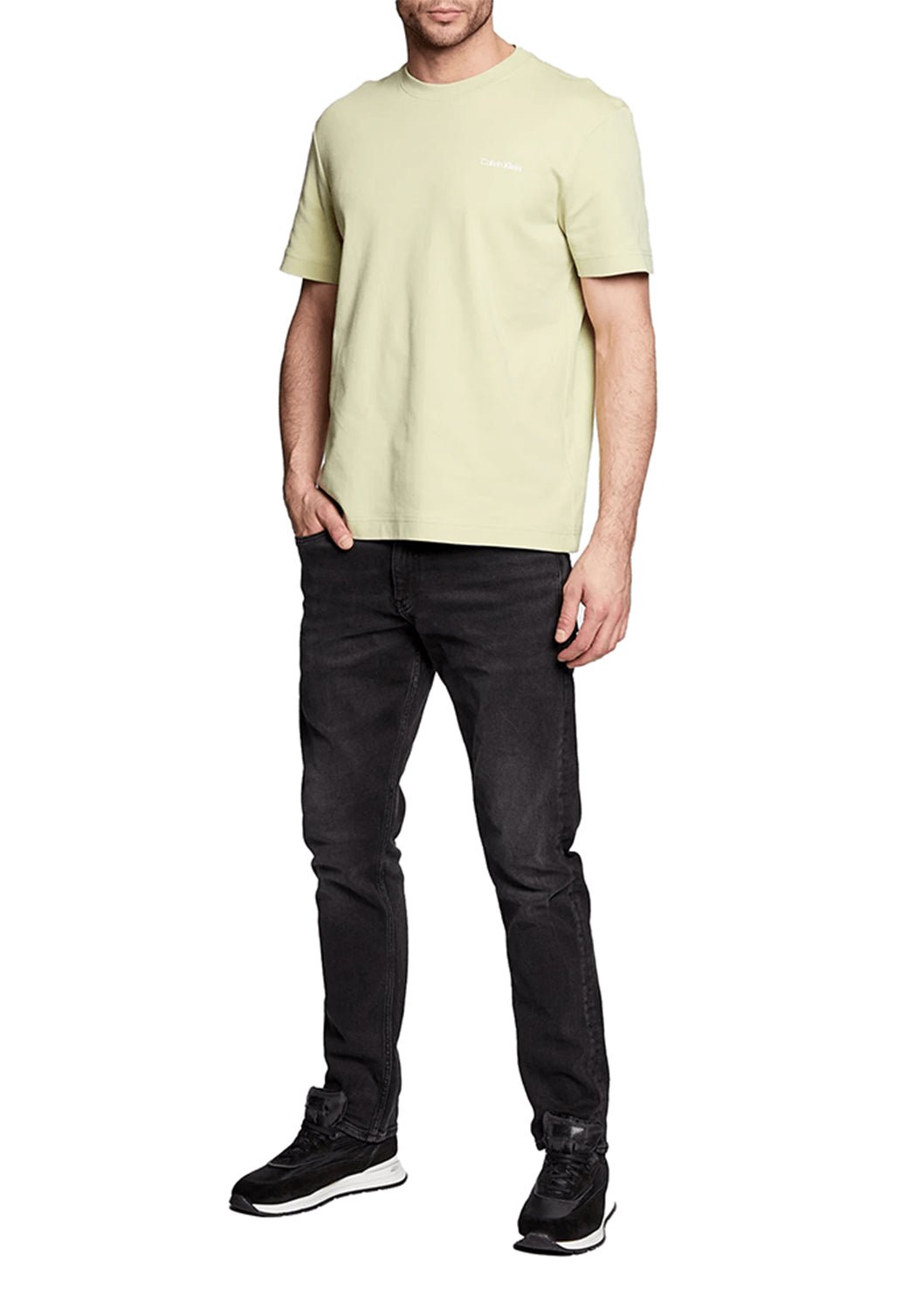 MICRO LOGO INTERLOCK T-SHIRT Herb Tea 893625275 - Calvin Klein