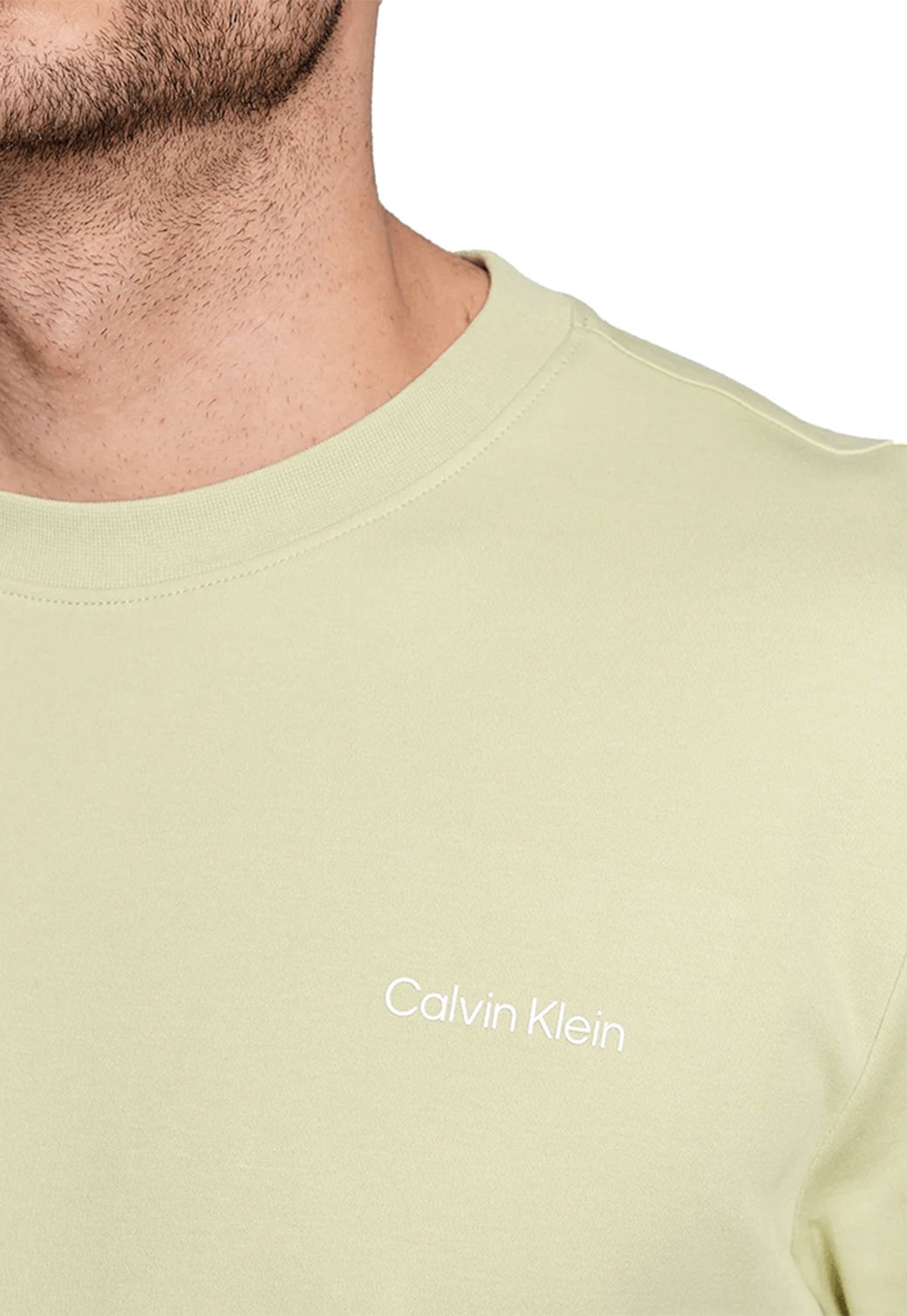 MICRO LOGO INTERLOCK T-SHIRT Herb Tea 893625275 - Calvin Klein