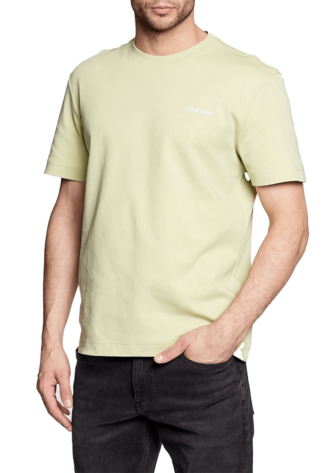 MICRO LOGO INTERLOCK T-SHIRT Herb Tea 893625275 - Calvin Klein