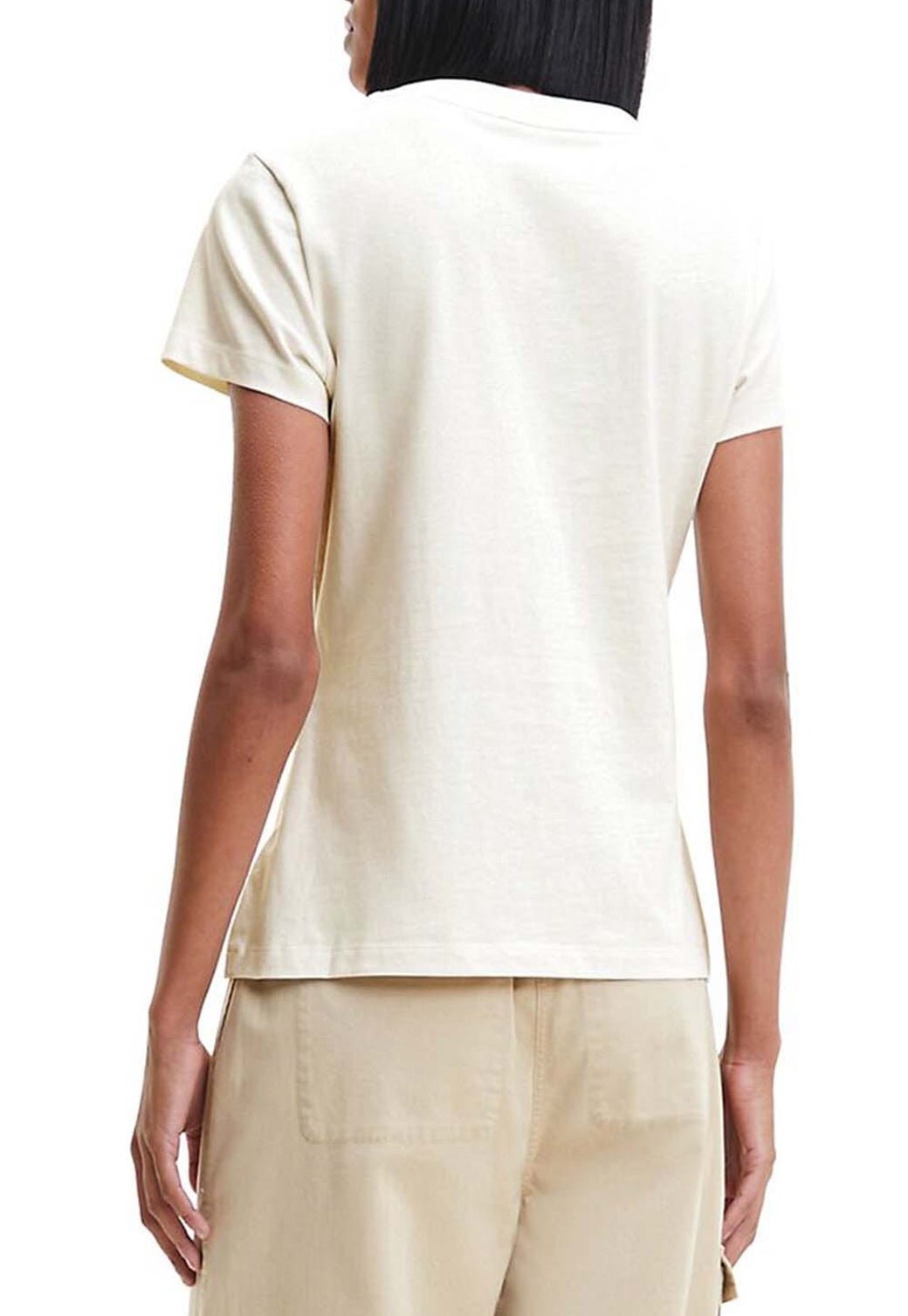 MICRO MONOLOGO SLIM FIT TEE Ivory 893625154 - Calvin Klein