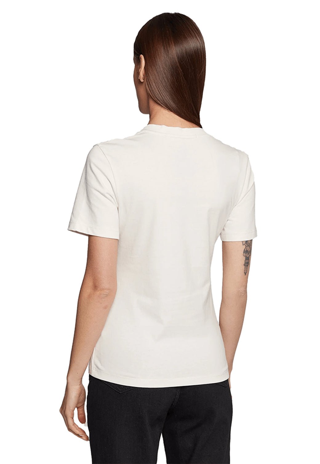 MICRO MONOLOGO SLIM V-NECK TEE Ivory 893625158 - Calvin Klein