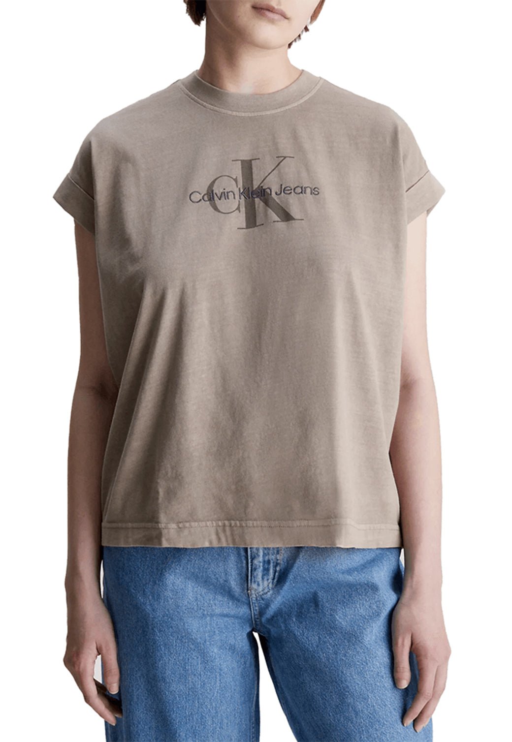 MINERAL DYE TEE Shitake 893626964 - Calvin Klein