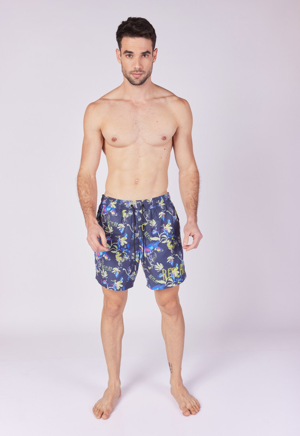 מכנסי בגד ים עם הדפס פרחוני גברים - Replay
