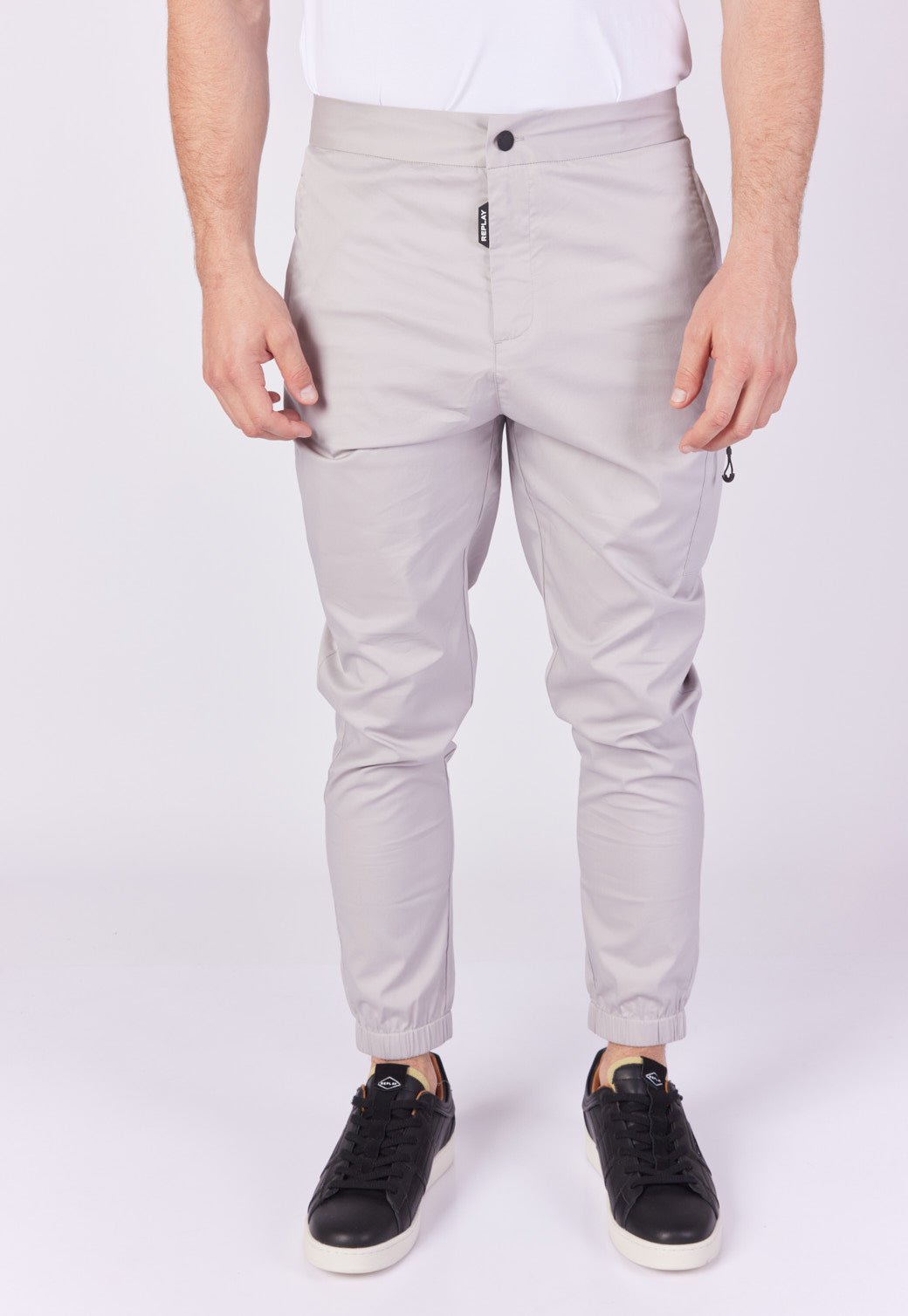 מכנסי דגמ"ח ארוכים בצבע בז' גברים - Replay