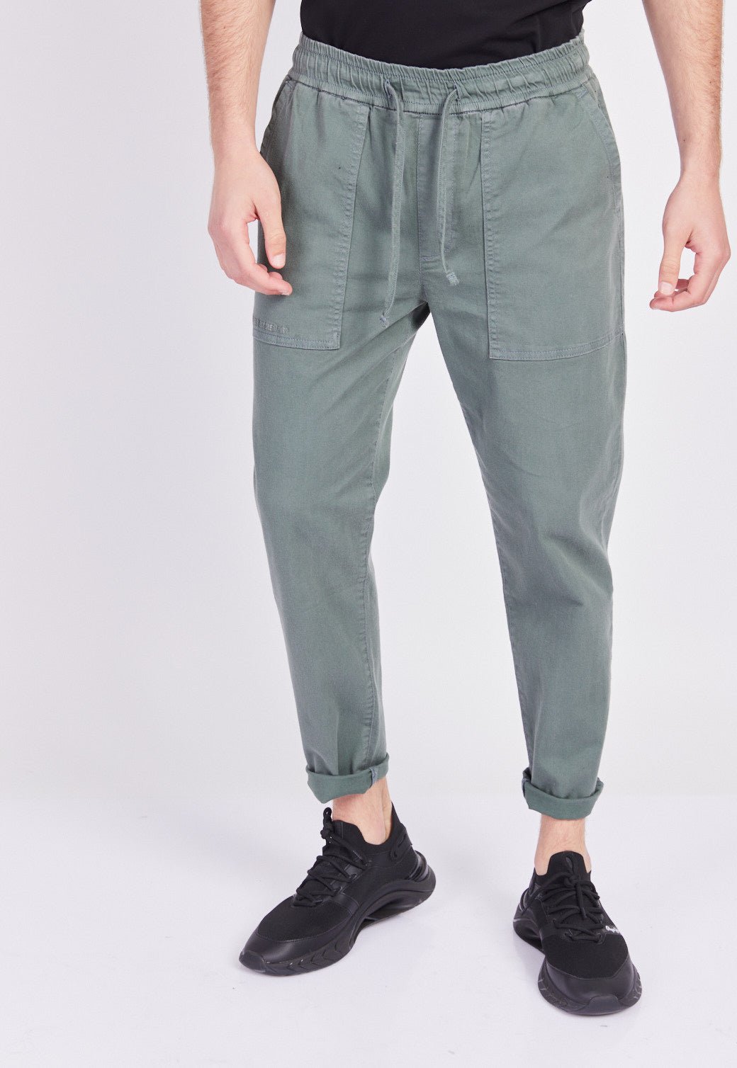מכנסי דייויד בצבע ירוק זית לגברים - Pepe Jeans