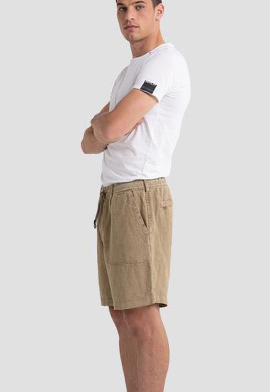 מכנסי פשתן קצרים עם כיסים לגברים - Replay