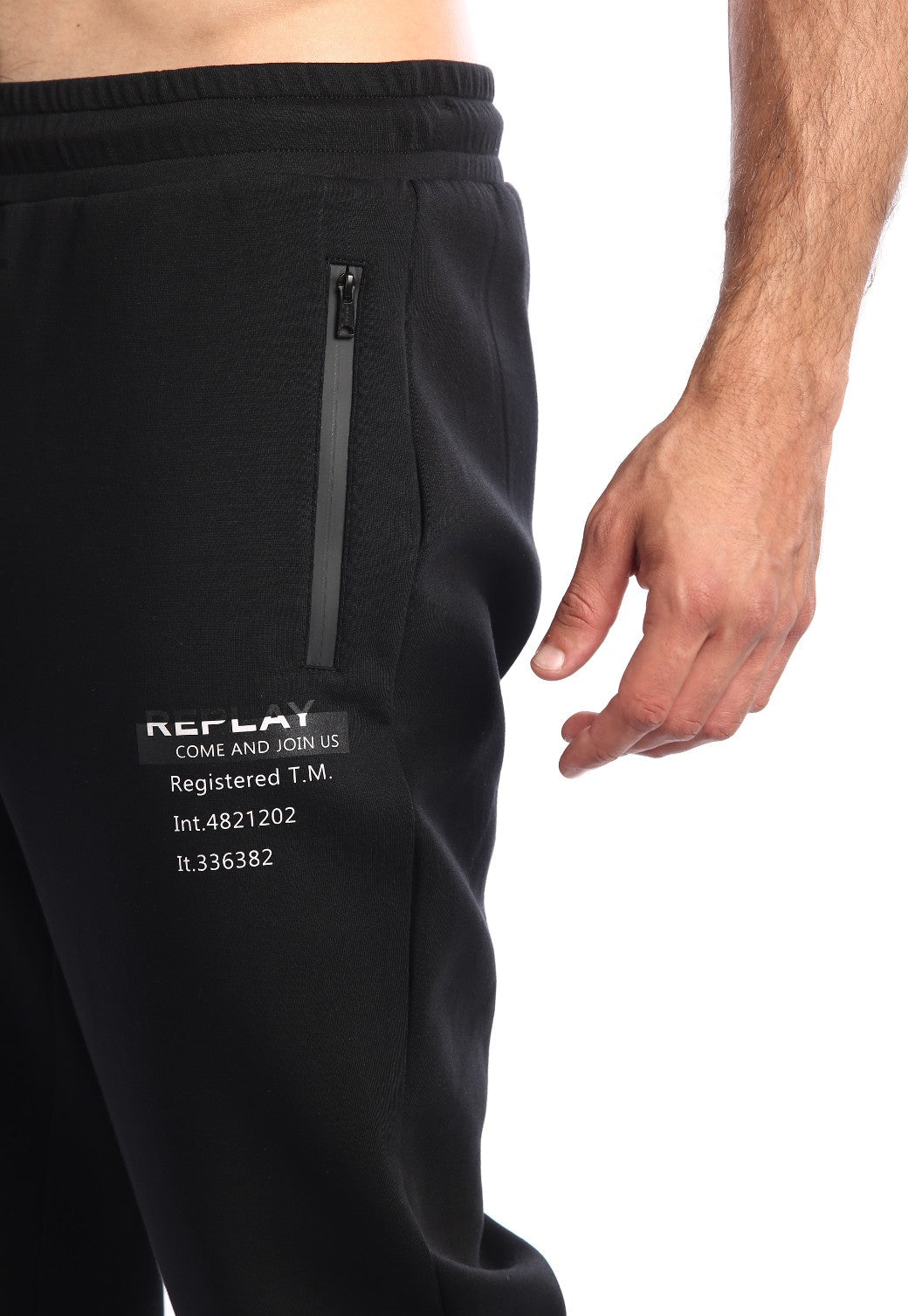 מכנסי טרנינג אינטרלוק ארוך לוגו צד שמאל גברים - Replay
