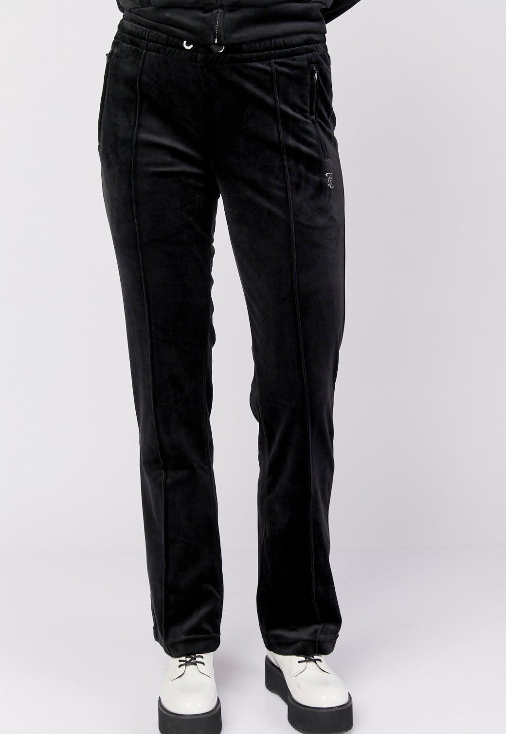 מכנסי טרנינג קטיפה עם לוגו אבנים נשים - Juicy Couture