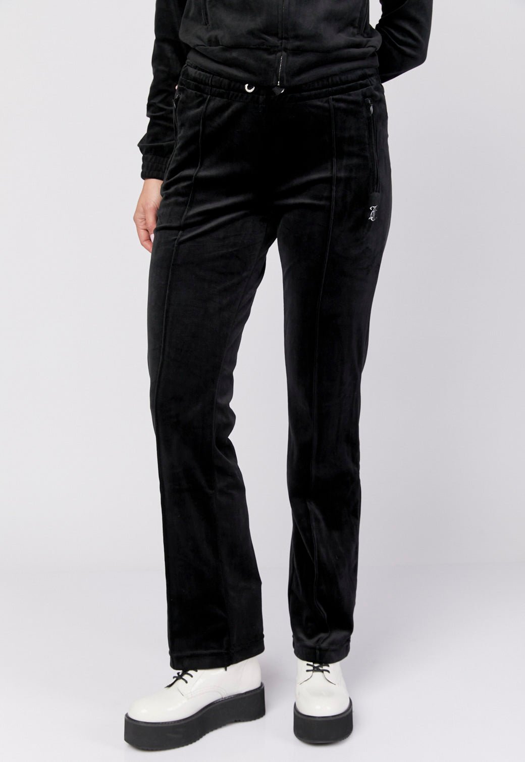 מכנסי טרנינג קטיפה עם לוגו אבנים נשים - Juicy Couture