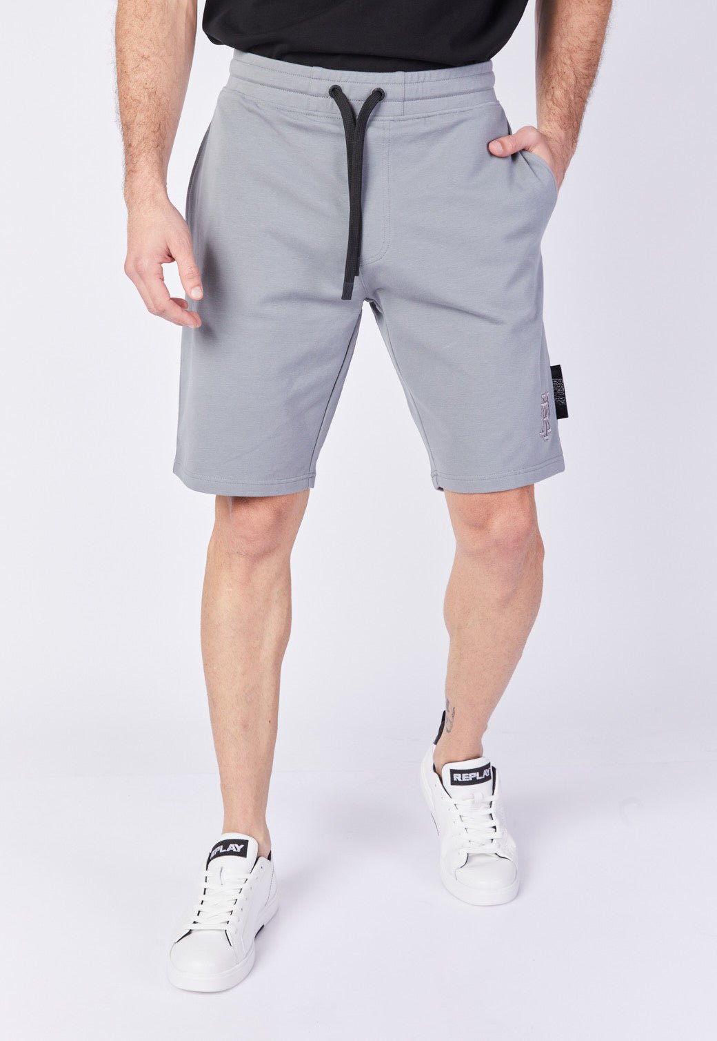 מכנסי טרנינג קצרים טרי בצבע אפור גברים - Replay