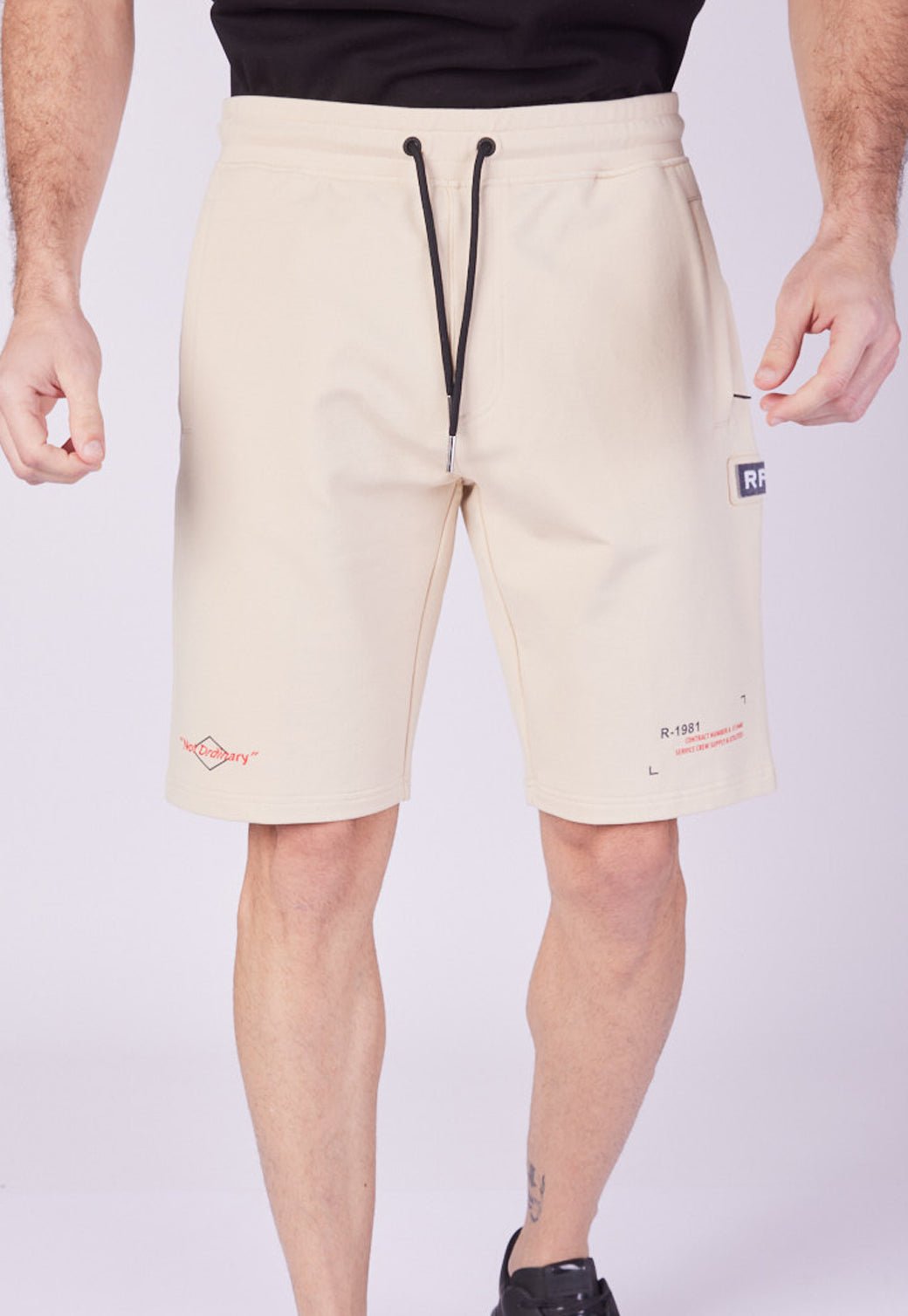מכנסי טרנינג קצרים טרי בצבע בז' גברים - Replay