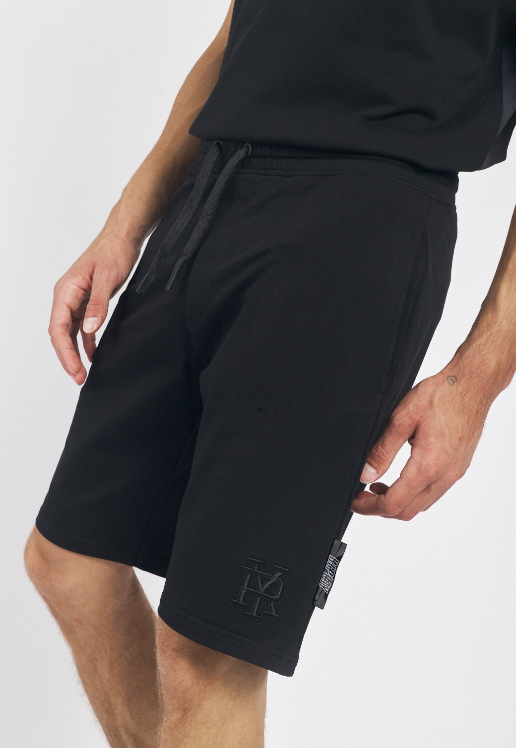 מכנסי טרנינג קצרים טרי בצבע שחור גברים - Replay