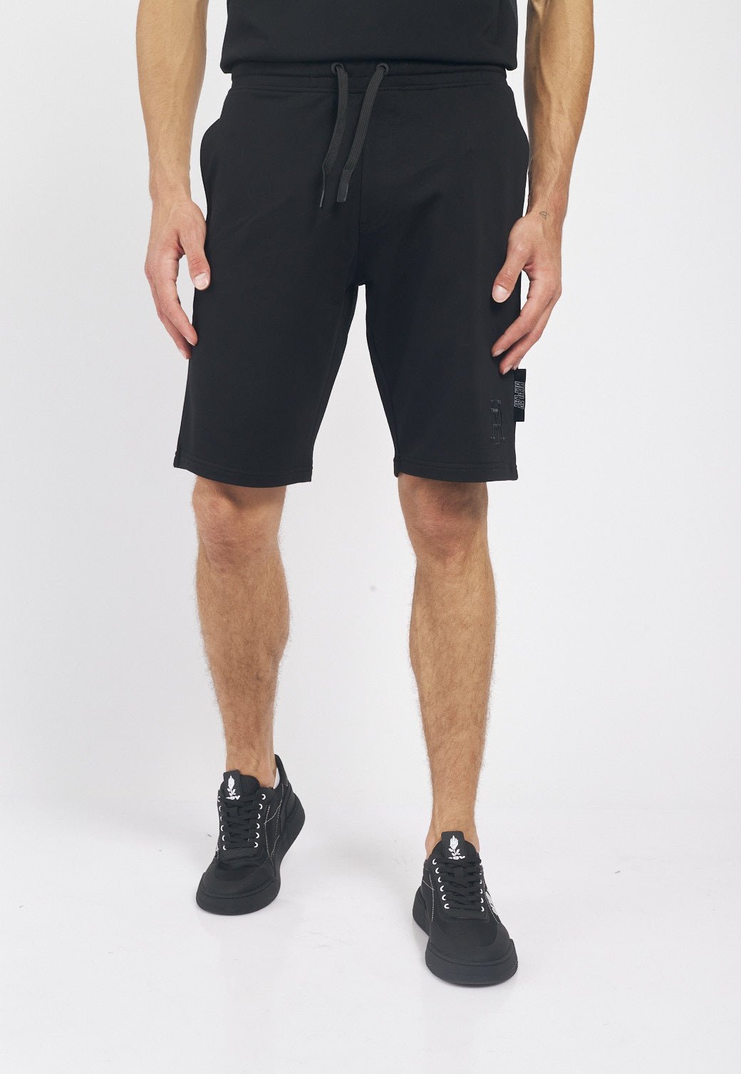 מכנסי טרנינג קצרים טרי בצבע שחור גברים - Replay