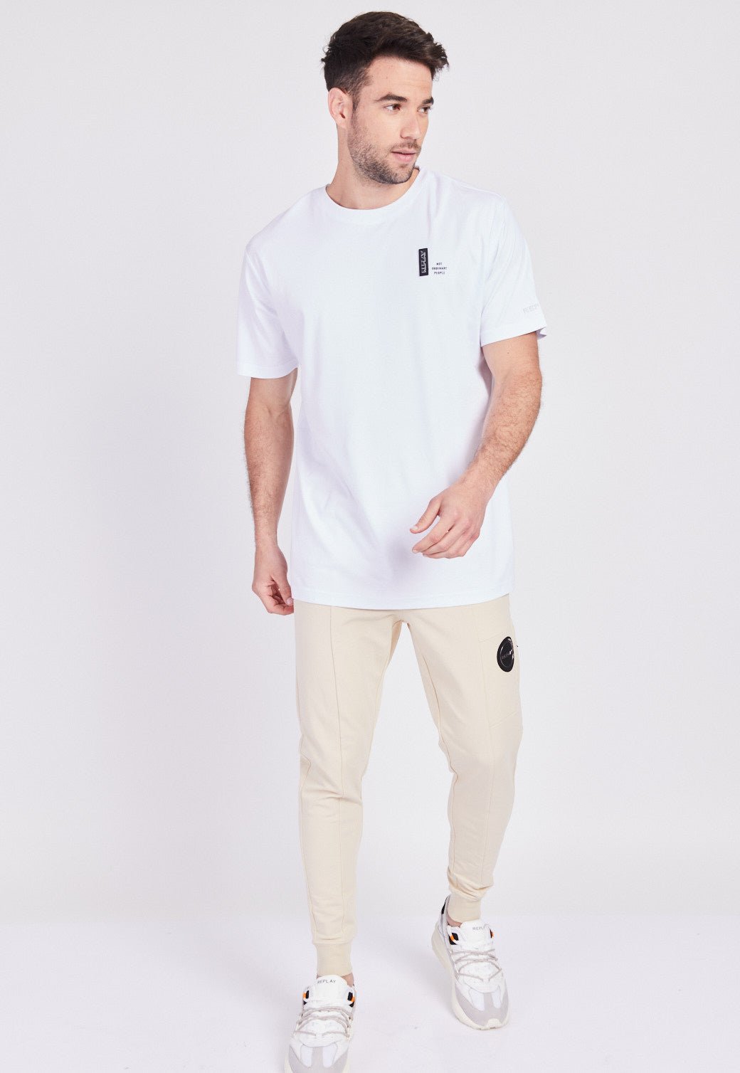 מכנסי טרנינג טרי עם לוגו גברים - Replay
