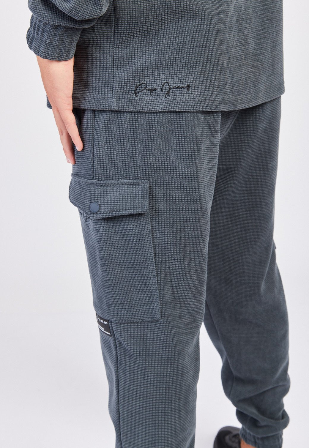 מכנסי טרנינג וופל לגברים - Pepe Jeans