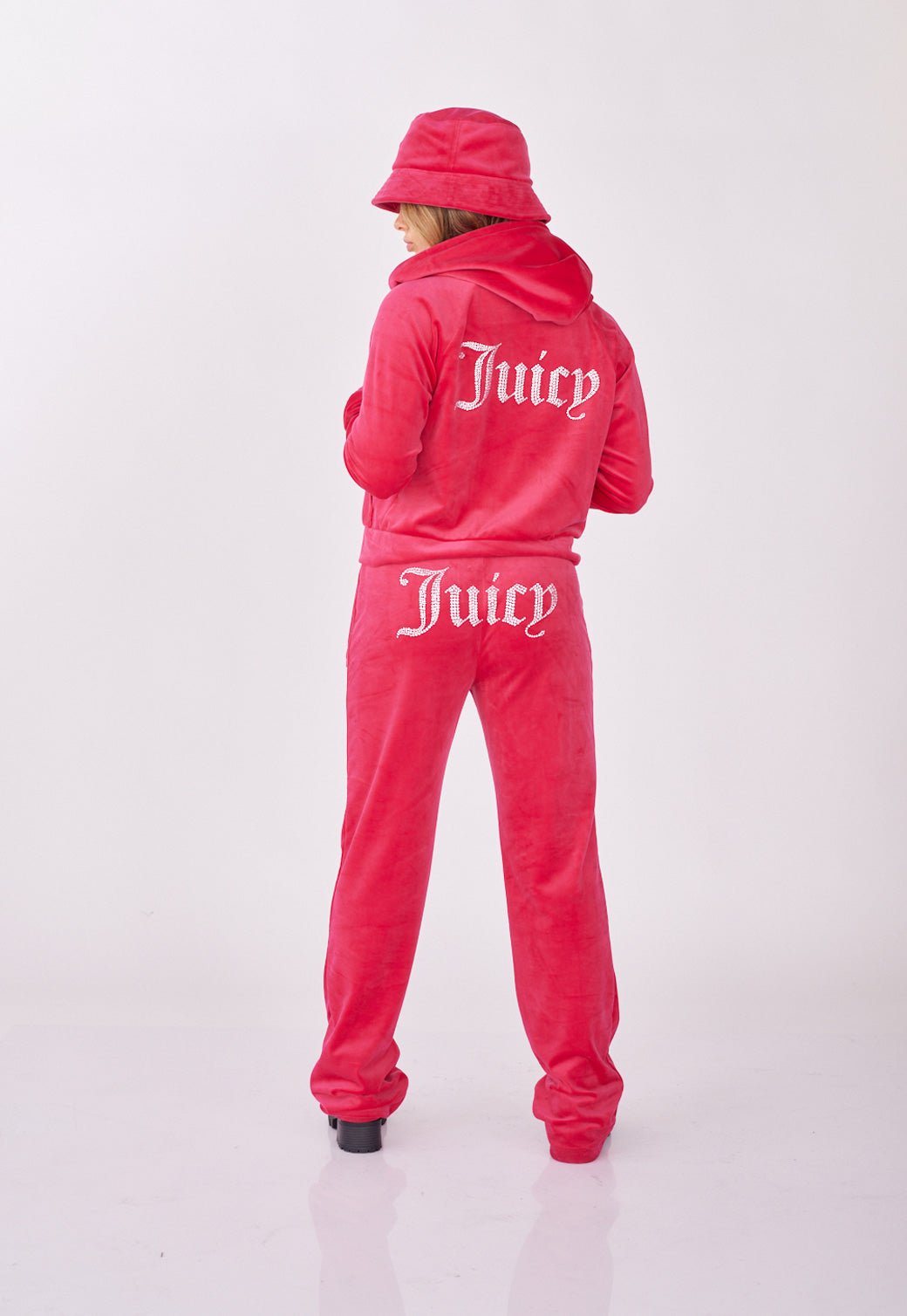 מכנסי Velour Track בצבע ורוד - Juicy Couture
