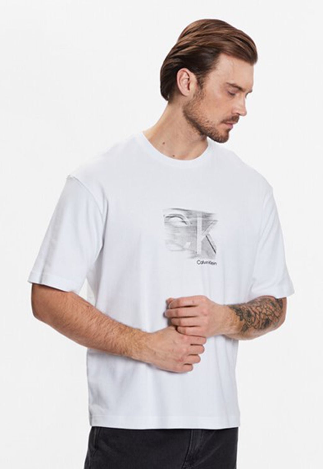 N LOGO MODERN COMFORT TEE Bright White 893627116 - Calvin Klein