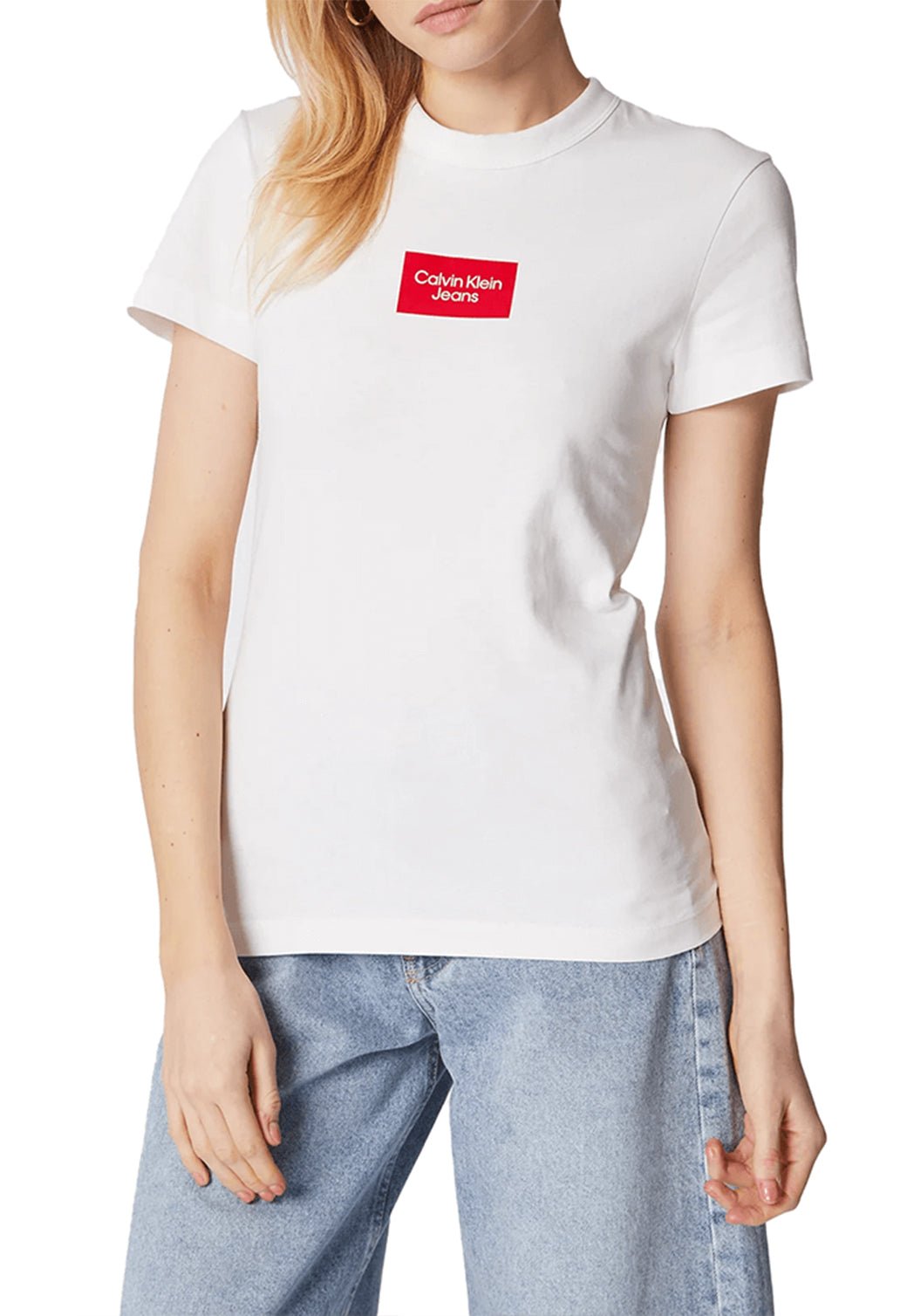 NSTITUTIONAL BOX SLIM TEE Bright White 893625123 - Calvin Klein