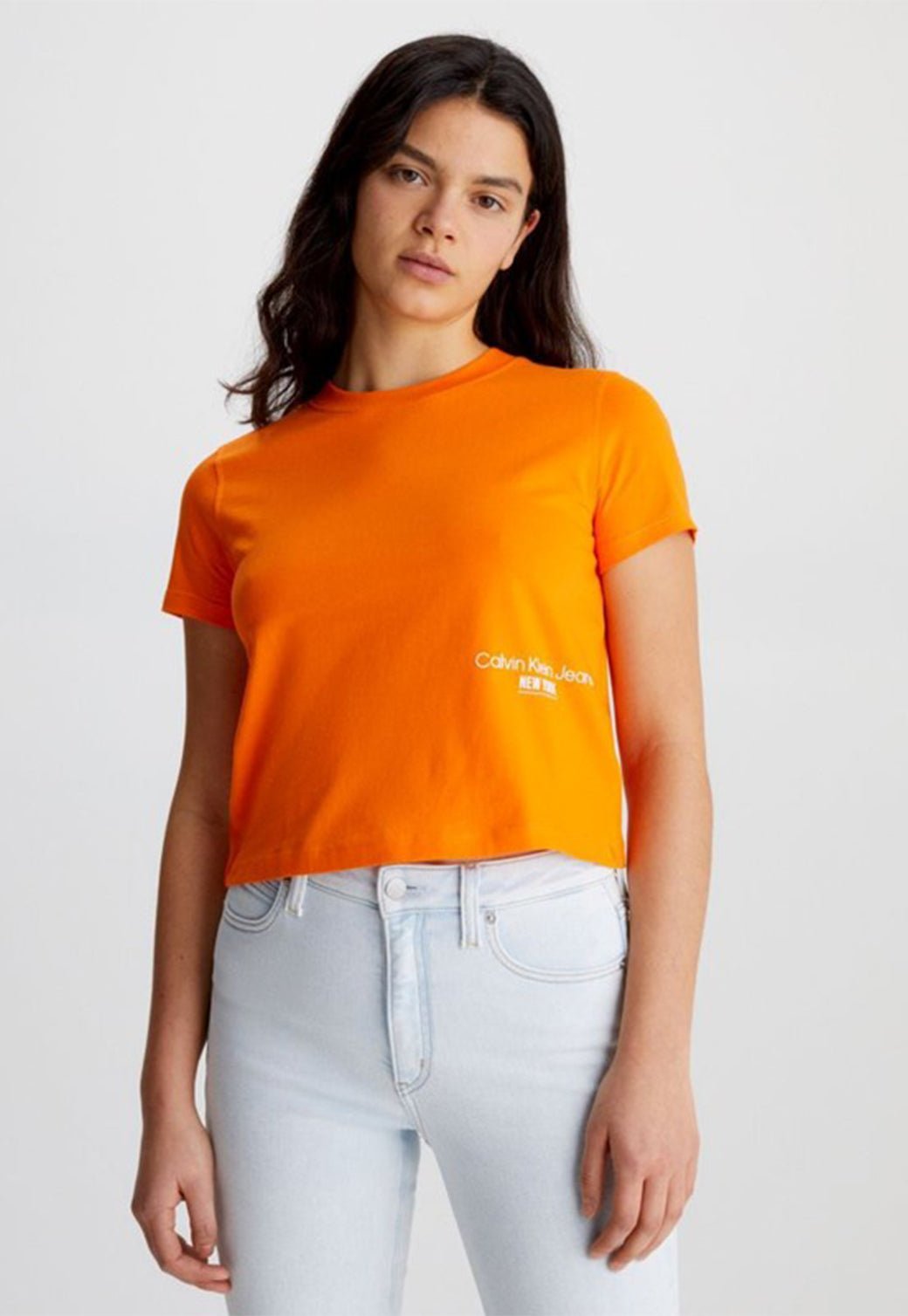 NY LOGO BABY TEE Vibrant Orange 893626899 - Calvin Klein