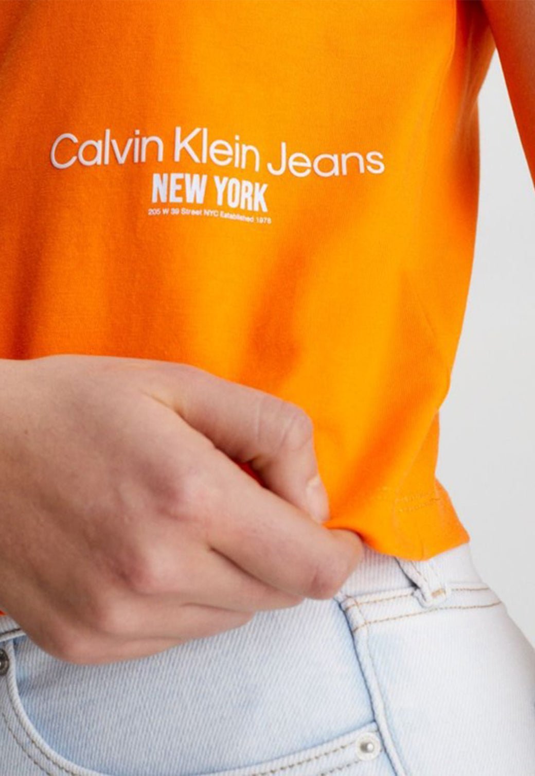 NY LOGO BABY TEE Vibrant Orange 893626899 - Calvin Klein