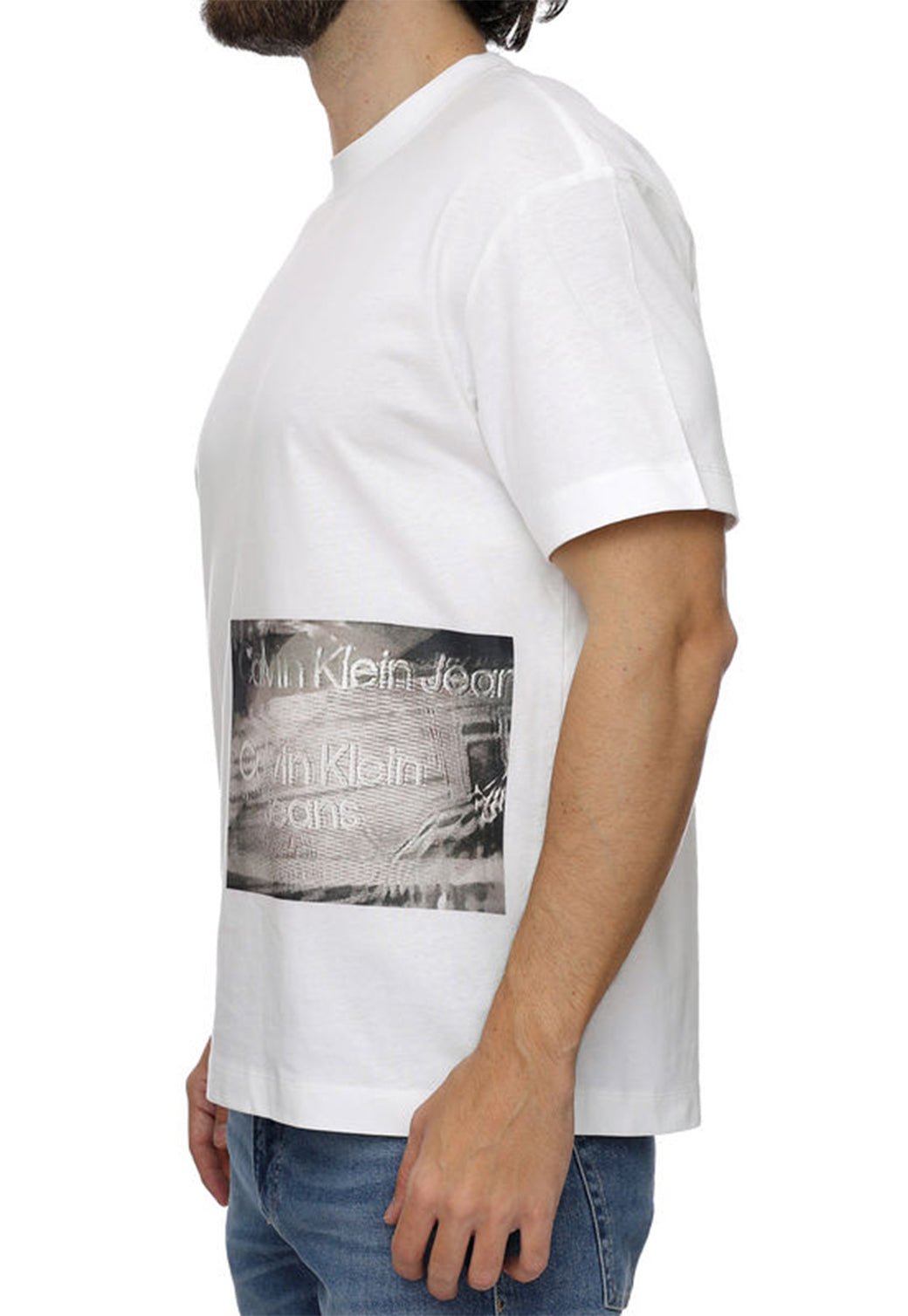 OTION BLUR PHOTOPRINT TEE Bright White 893627049 - Calvin Klein