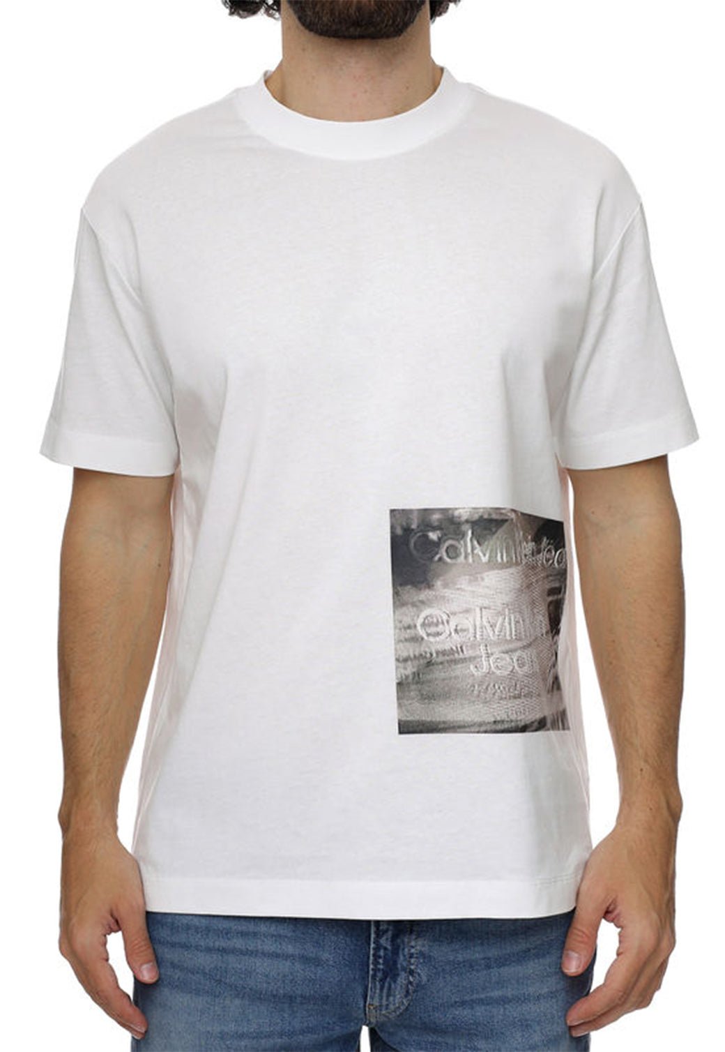 OTION BLUR PHOTOPRINT TEE Bright White 893627049 - Calvin Klein