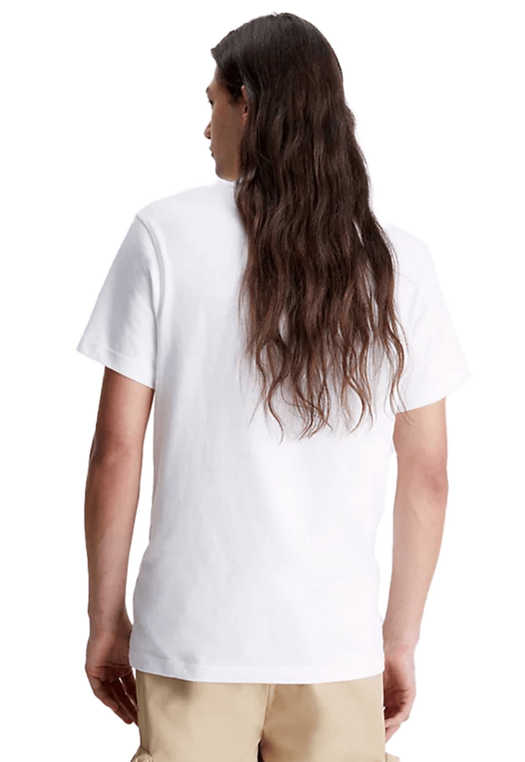 SHRUNKEN BADGE TEE Bright White 893625235 - Calvin Klein