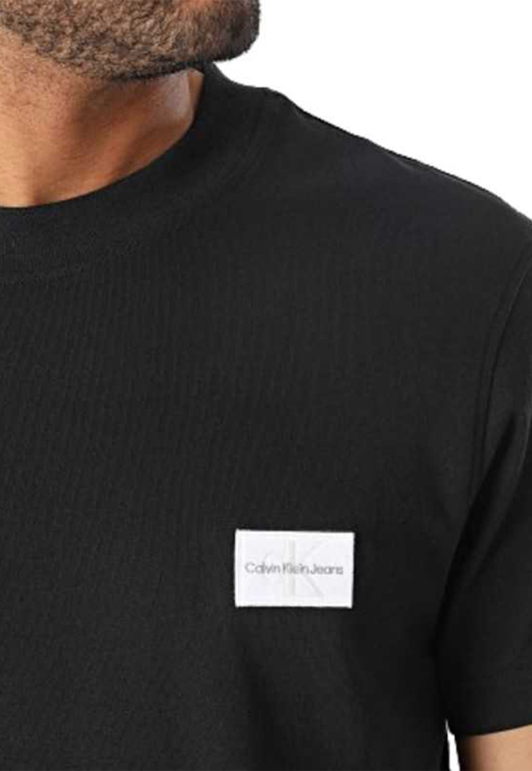 SHRUNKEN BADGE TEE Ck Black 893625232 - Calvin Klein