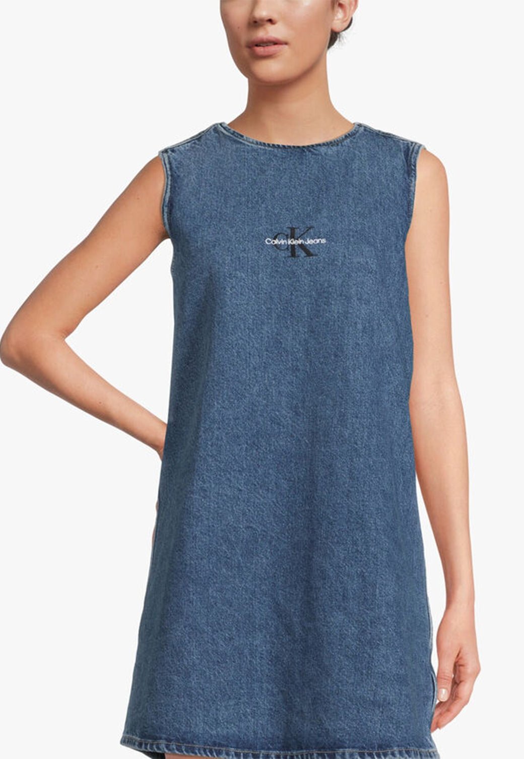 SLEEVELESS BOXY DRESS Denim Dark 893625112 - Calvin Klein