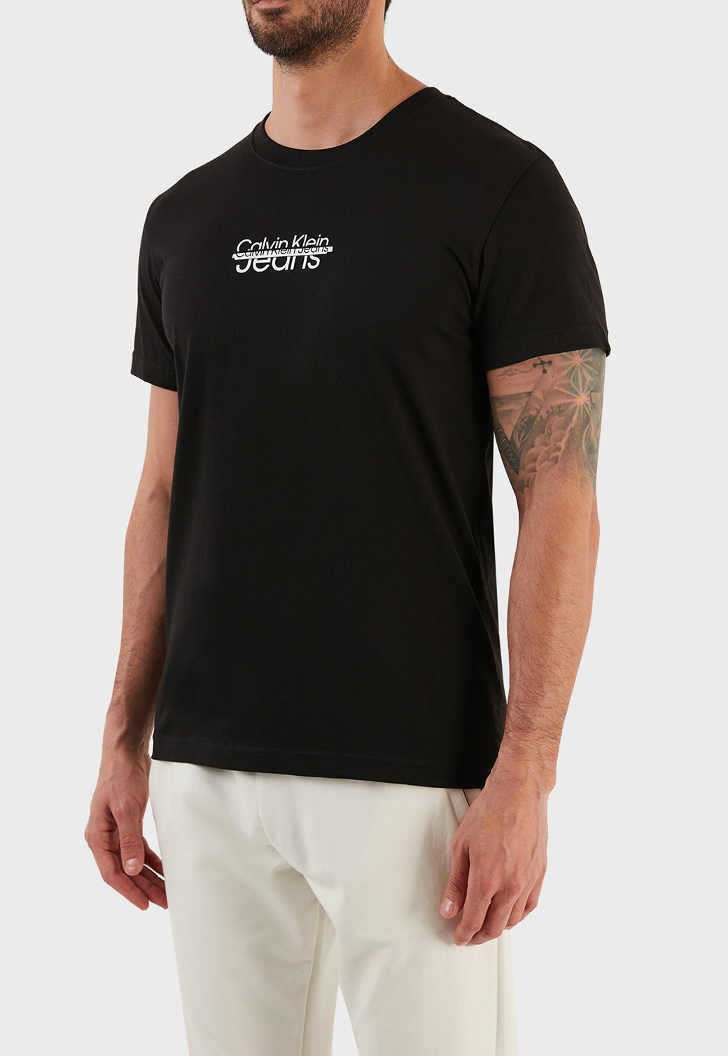 SMALL DISRUPTED LACQUER LOGO TEE Black 893625237 - Calvin Klein