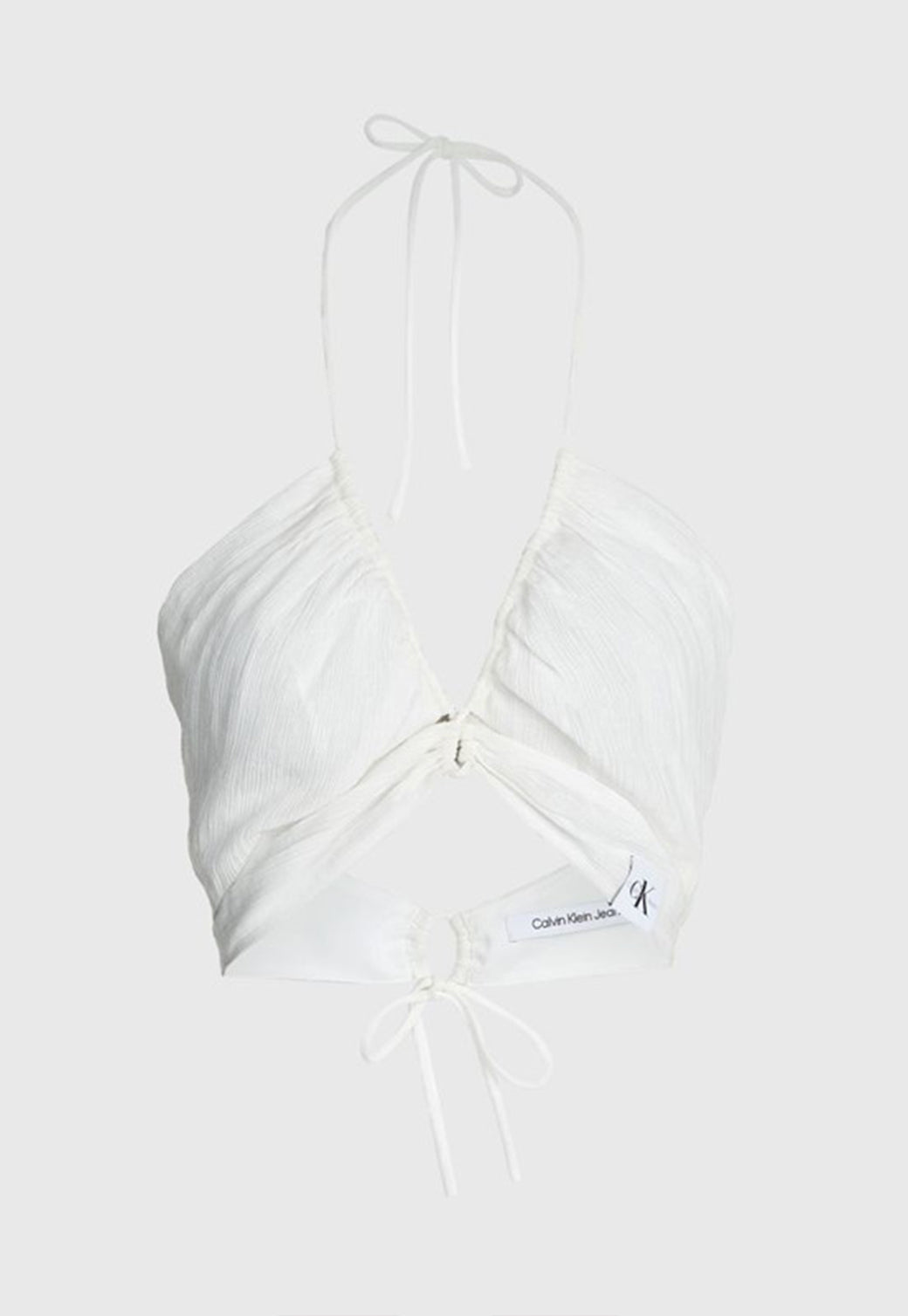 STRAPPY CRINKLE BRA TOP Ancient White 893626921 - Calvin Klein