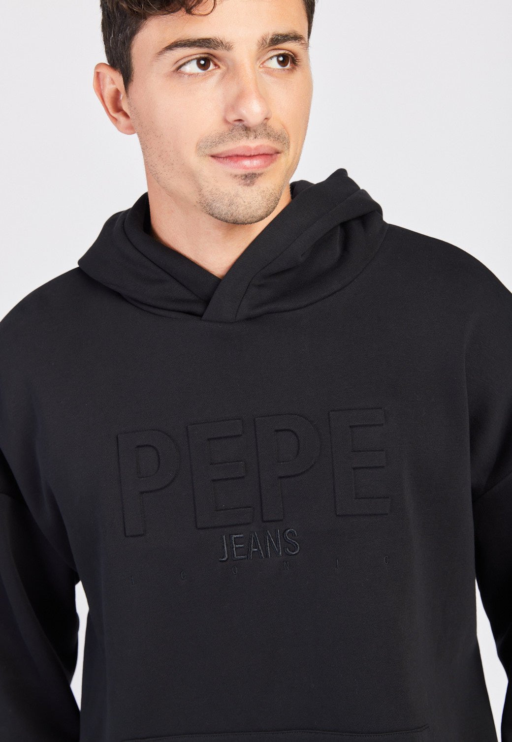 סווטשירט קפוצ'ון לוגו מובלט לגברים - Pepe Jeans