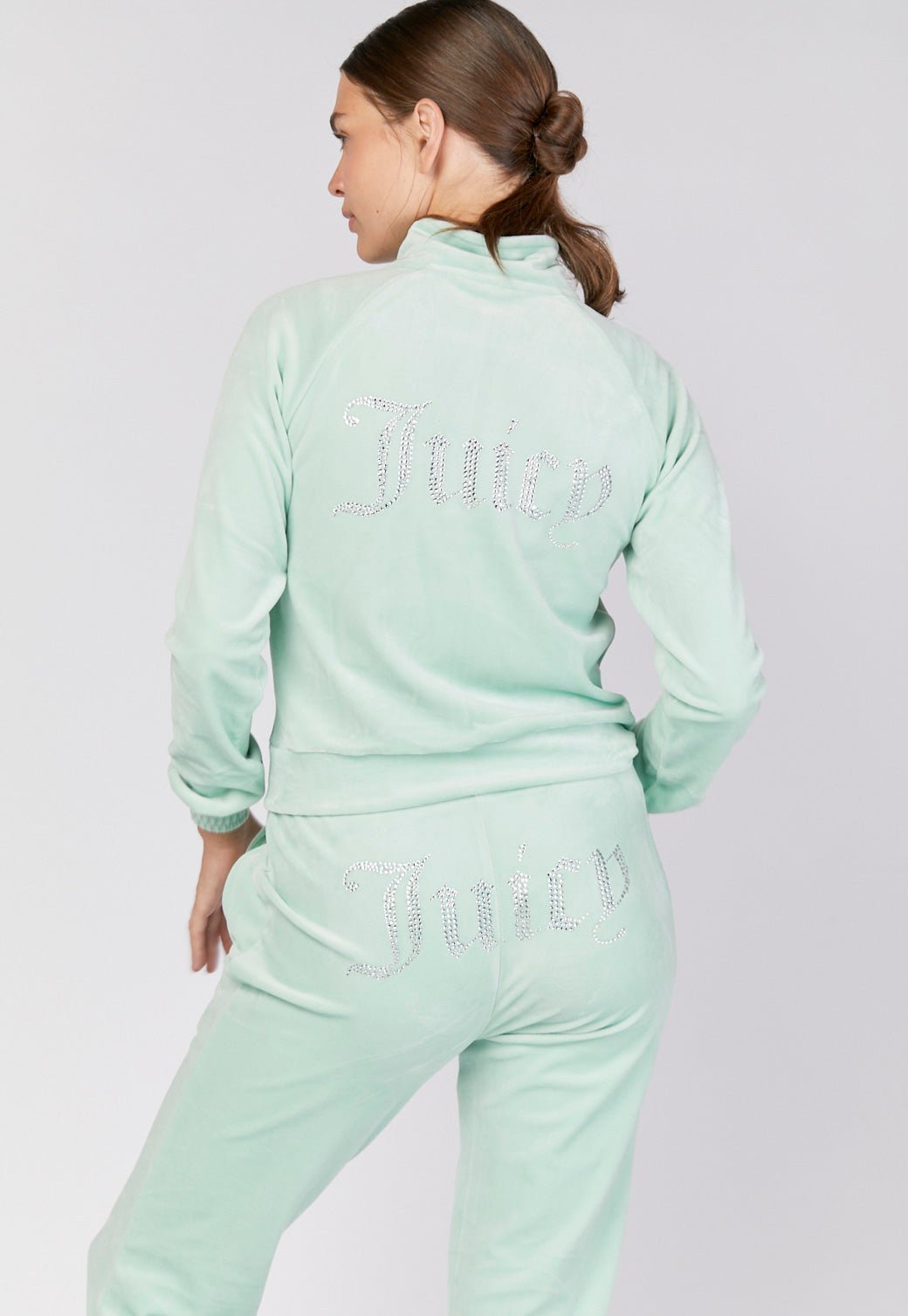 סווטשירט קטיפה עם לוגו אבנים נשים - Juicy Couture