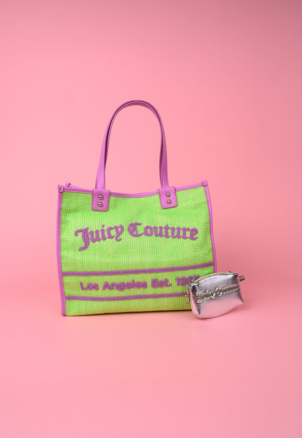 תיק שופינג גדול מבד רפיה - Juicy Couture