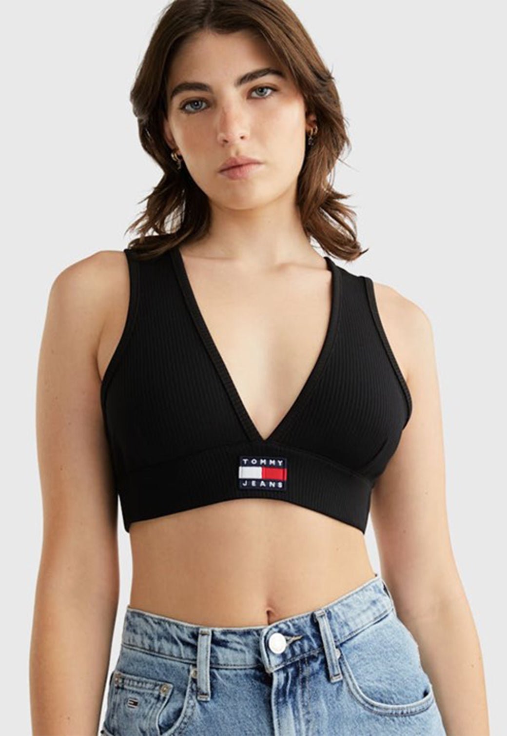 TJW BADGE RIB BRA TOP Black 991215250 - Tommy Hillfiger