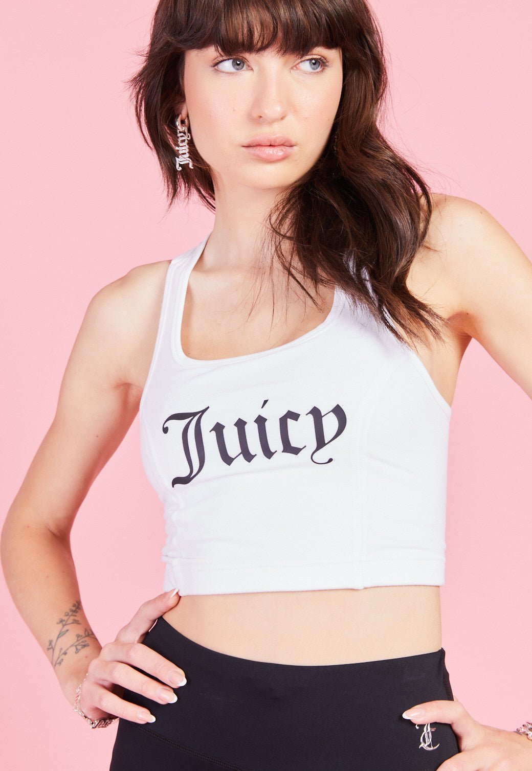טופ אימון עם הדפס לוגו לנשים - Juicy Couture