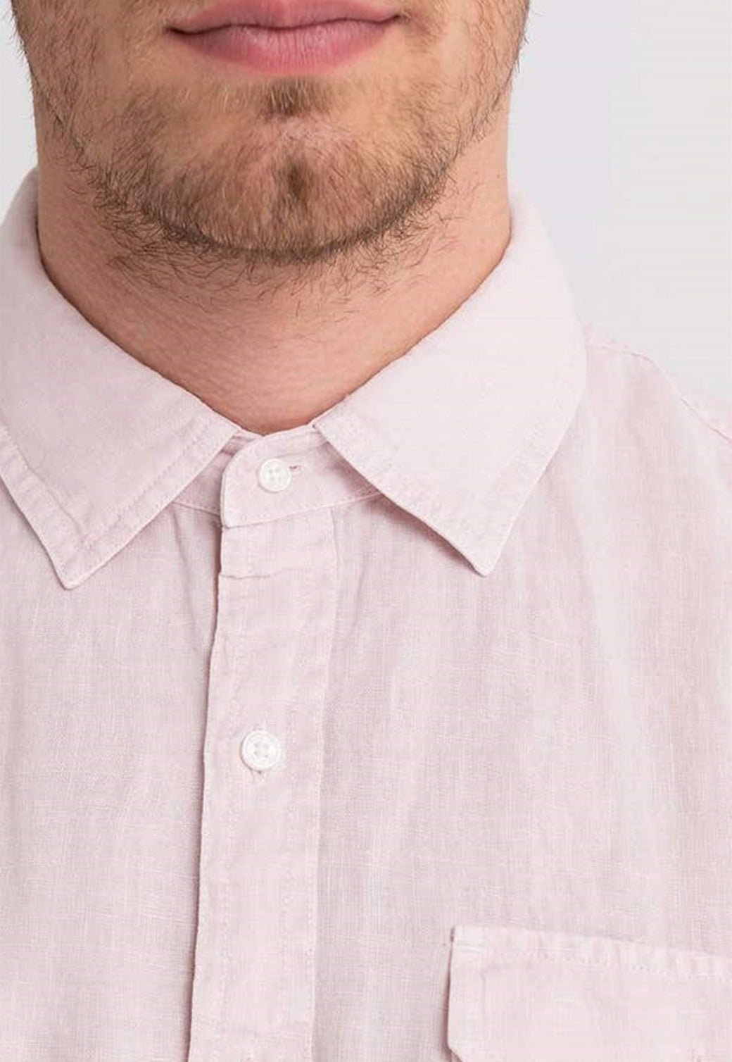 חולצה מכופתרת עם כיס חזה גברים - Replay