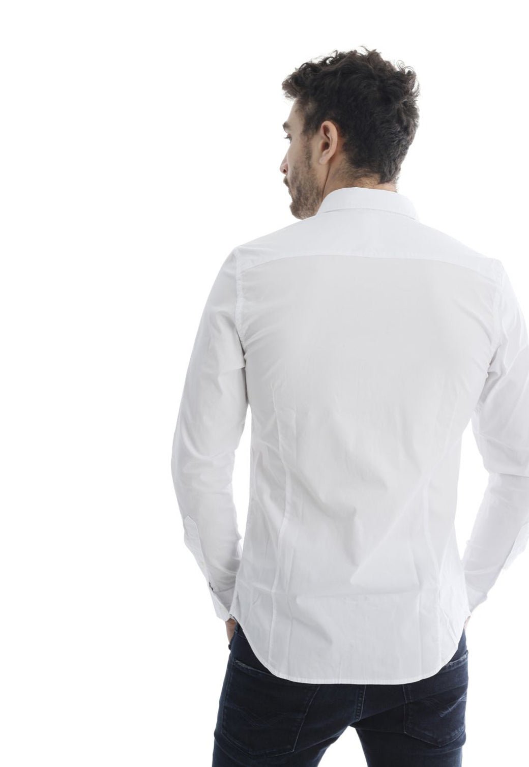 חולצה מכופתרת Slim Fit חלקה לגברים - Replay