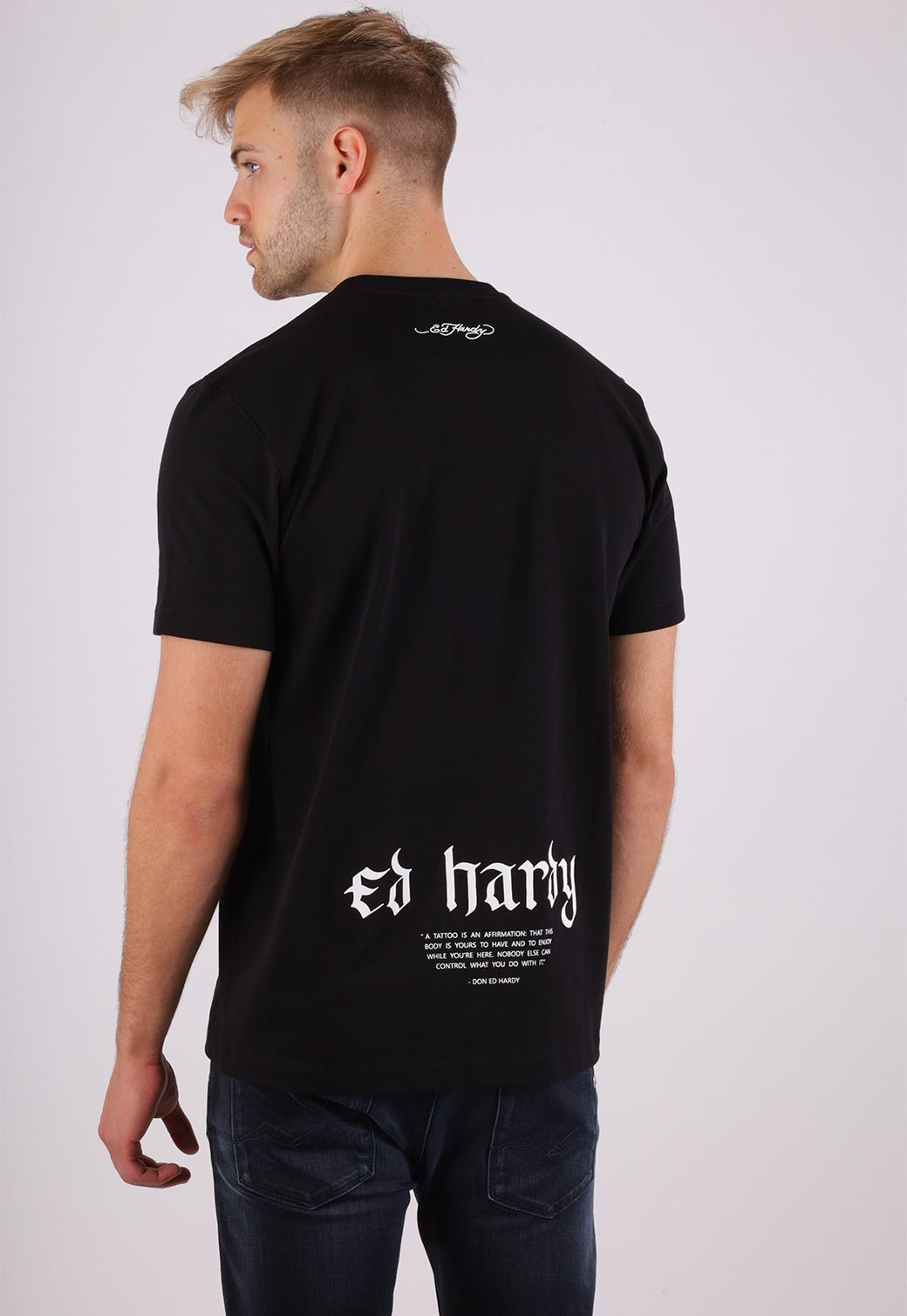 חולצת אוברסייז הד הרדי כותנה EH2326590 שחור - Ed Hardy