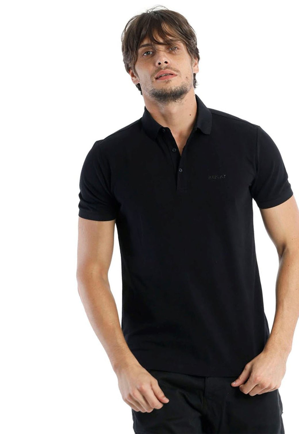 חולצת פולו בייסיק מבד פיקה עם לוגו גברים - Replay